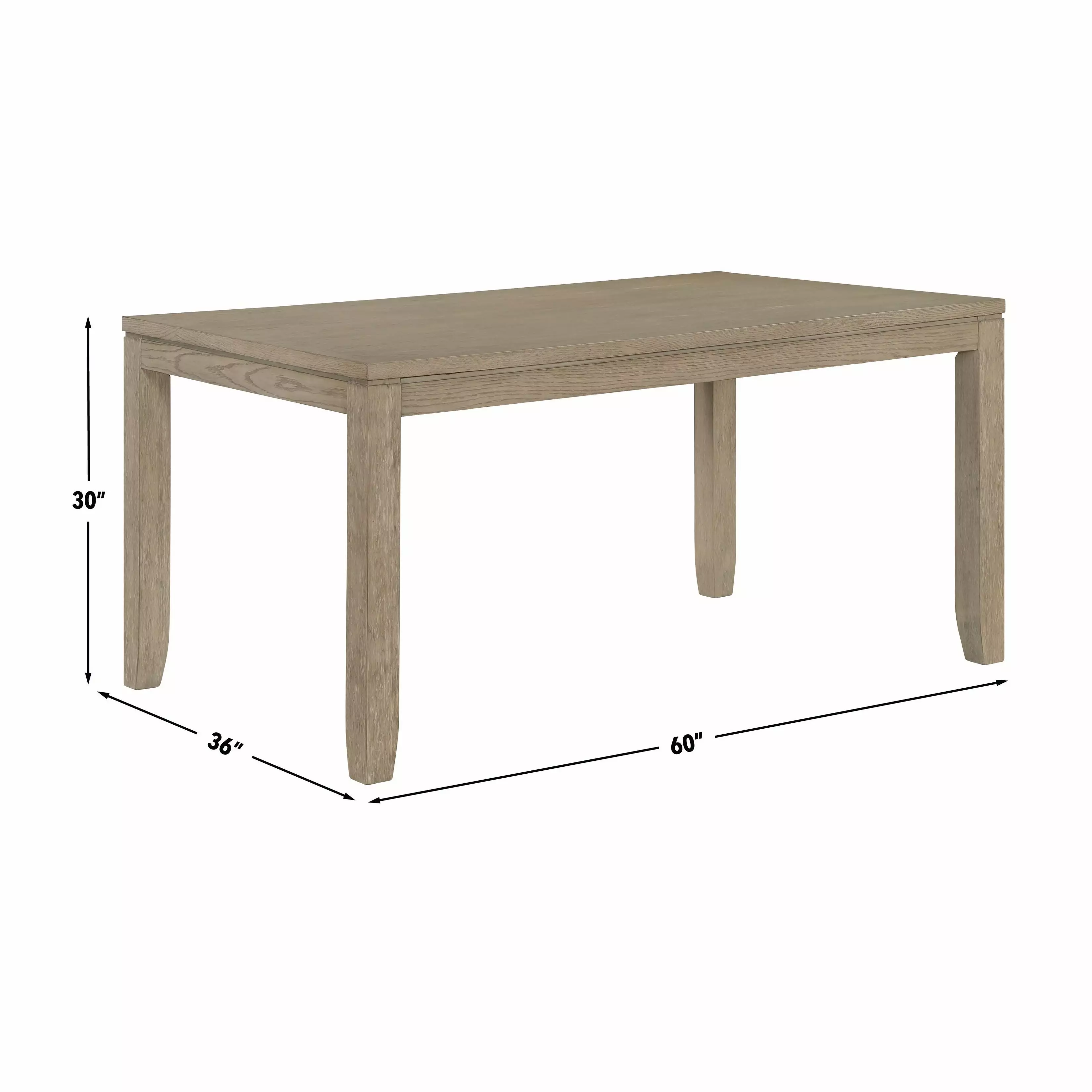 Yorktown Sand 60" Rectangular Dining Table with 6 Side Chairs
