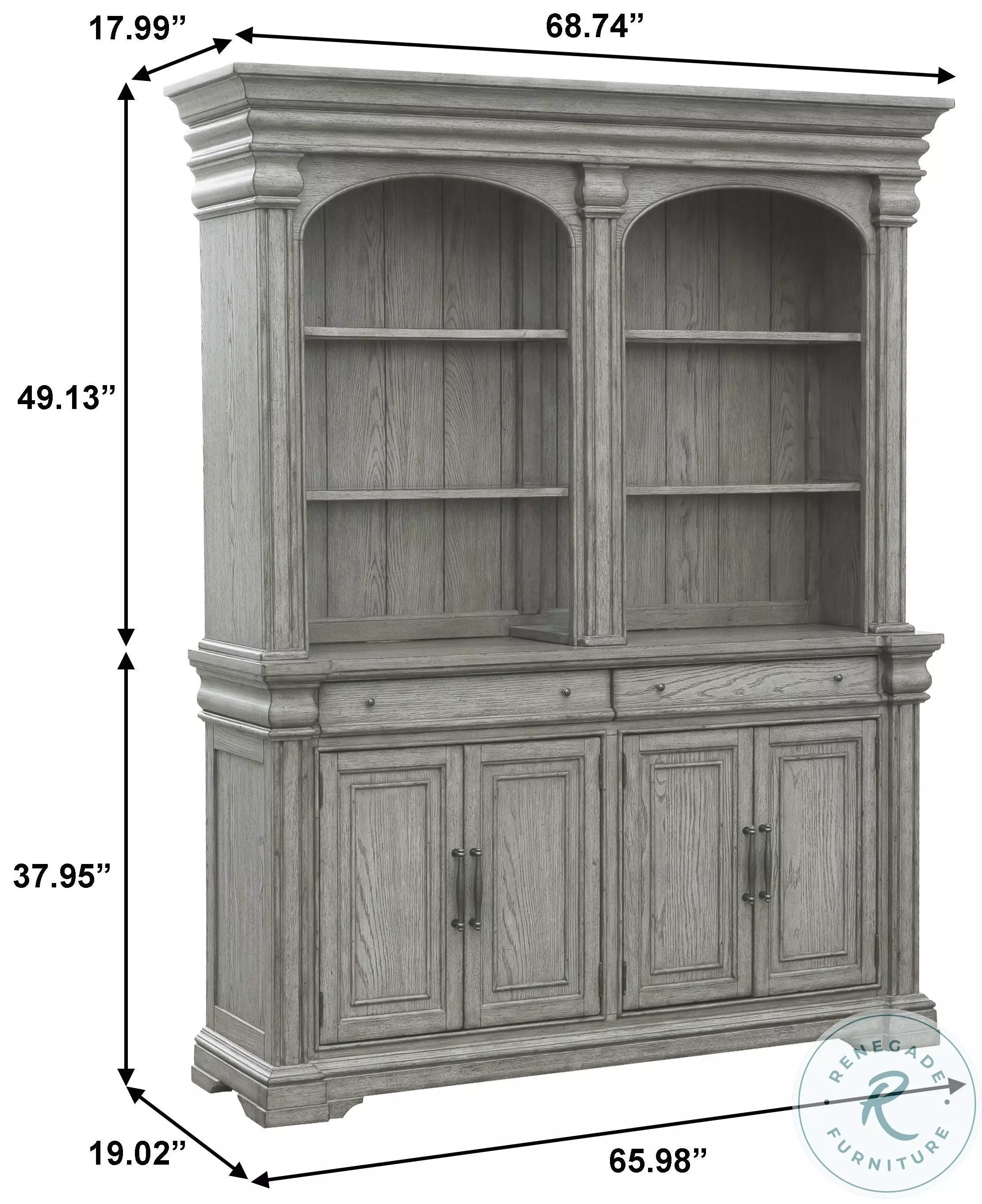 Jefferson Crest Bluff Grey Server With Hutch