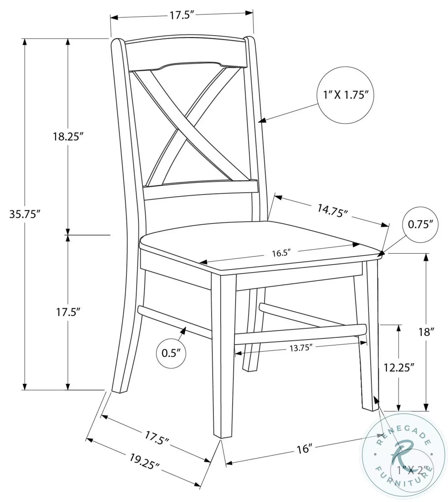1325 Cream And Oak Dining Chair Set Of 2