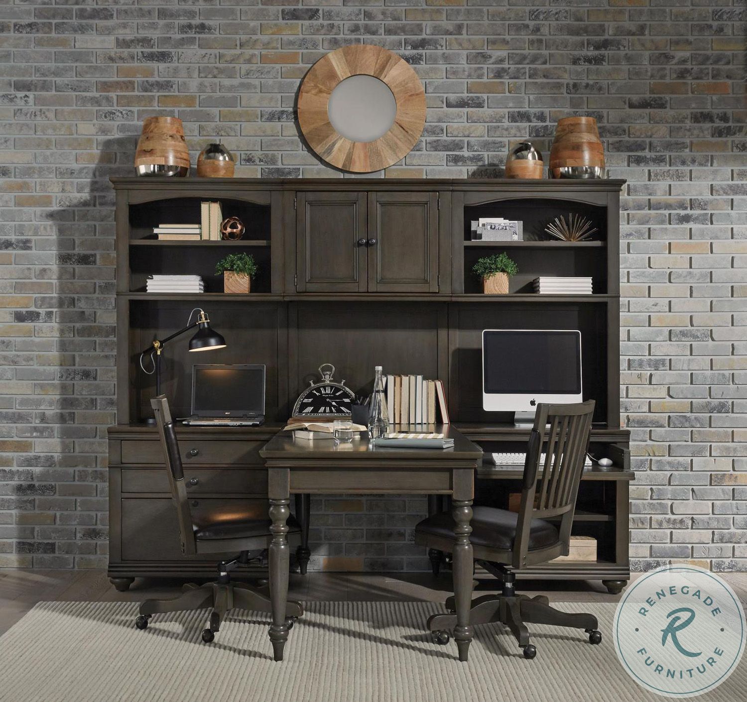 Oxford Peppercorn Large Modular Desk From Aspen Home Coleman Furniture