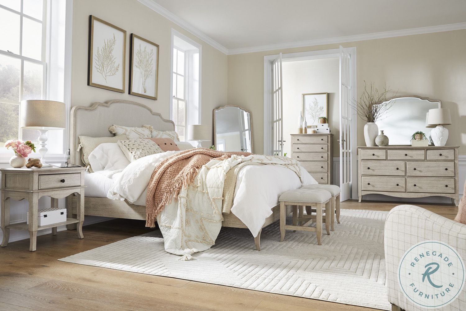 mirumiruさま　ロイドルーム　バスケット　No.17 ブリリアントホワイト Provence Linen Arch Floor Mirror Aspenhome Furniture | Coleman