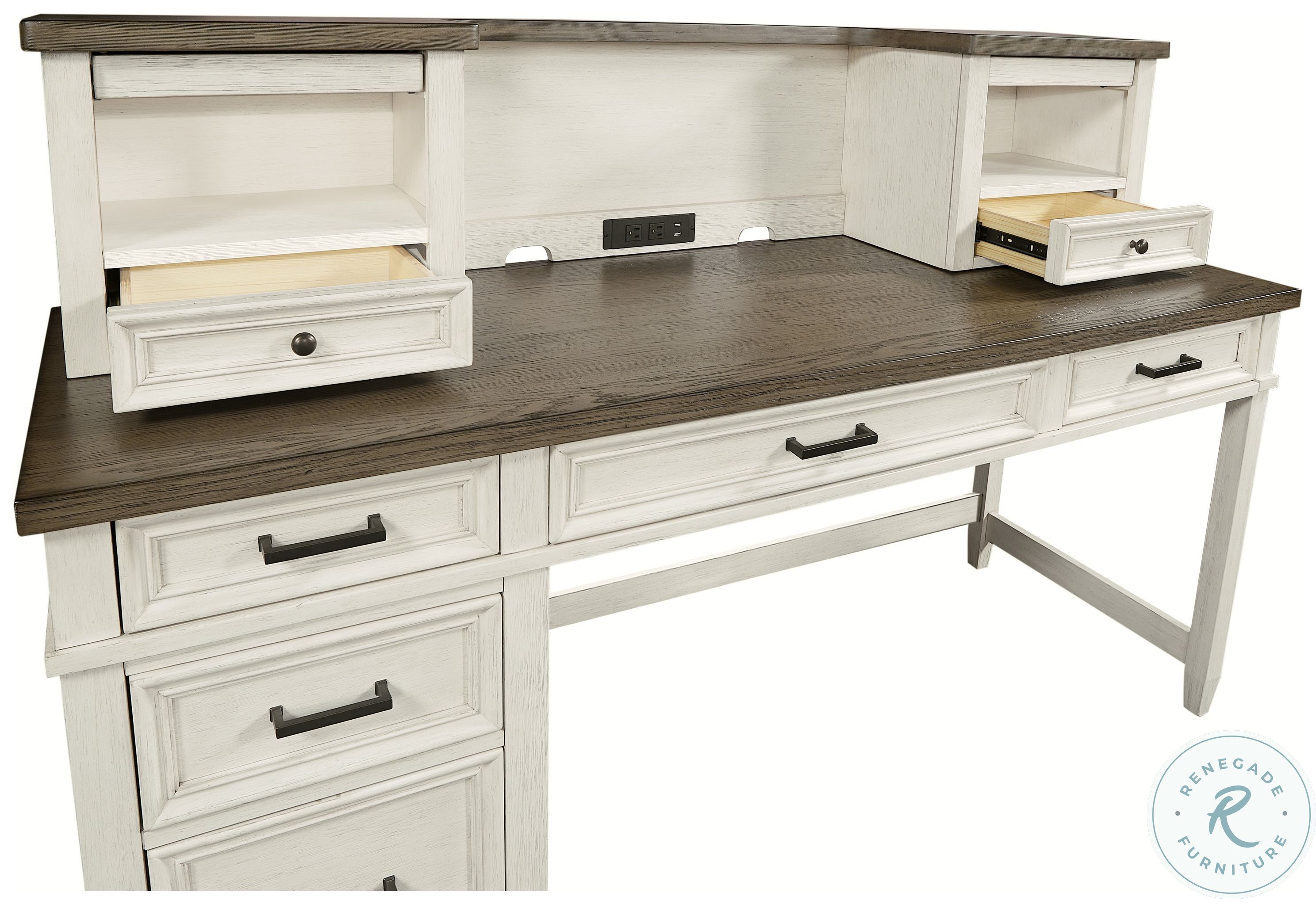 Ivory desk with hutch top