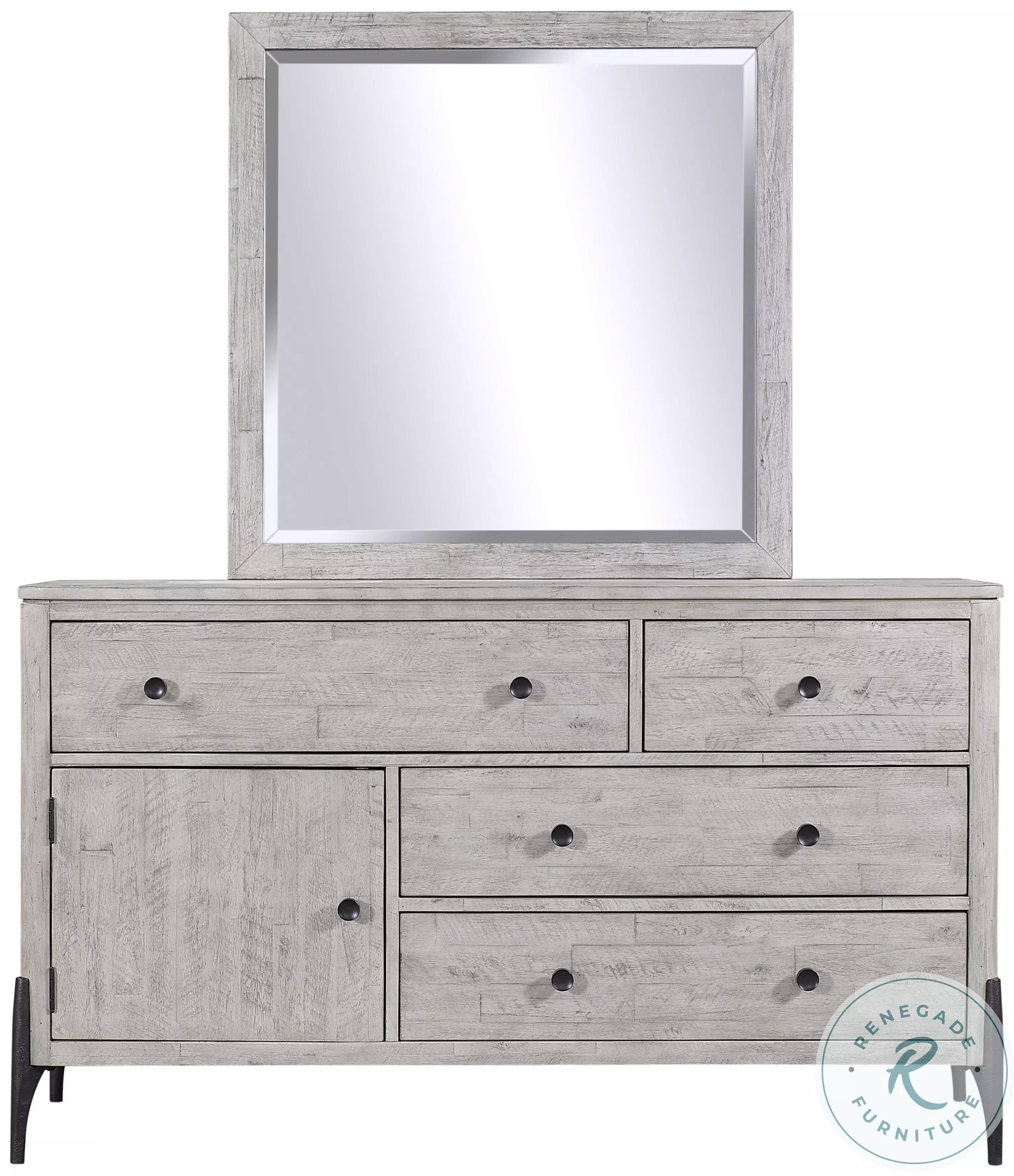 Zane Parchment Dresser with Mirror From Aspen Home | Coleman Furniture