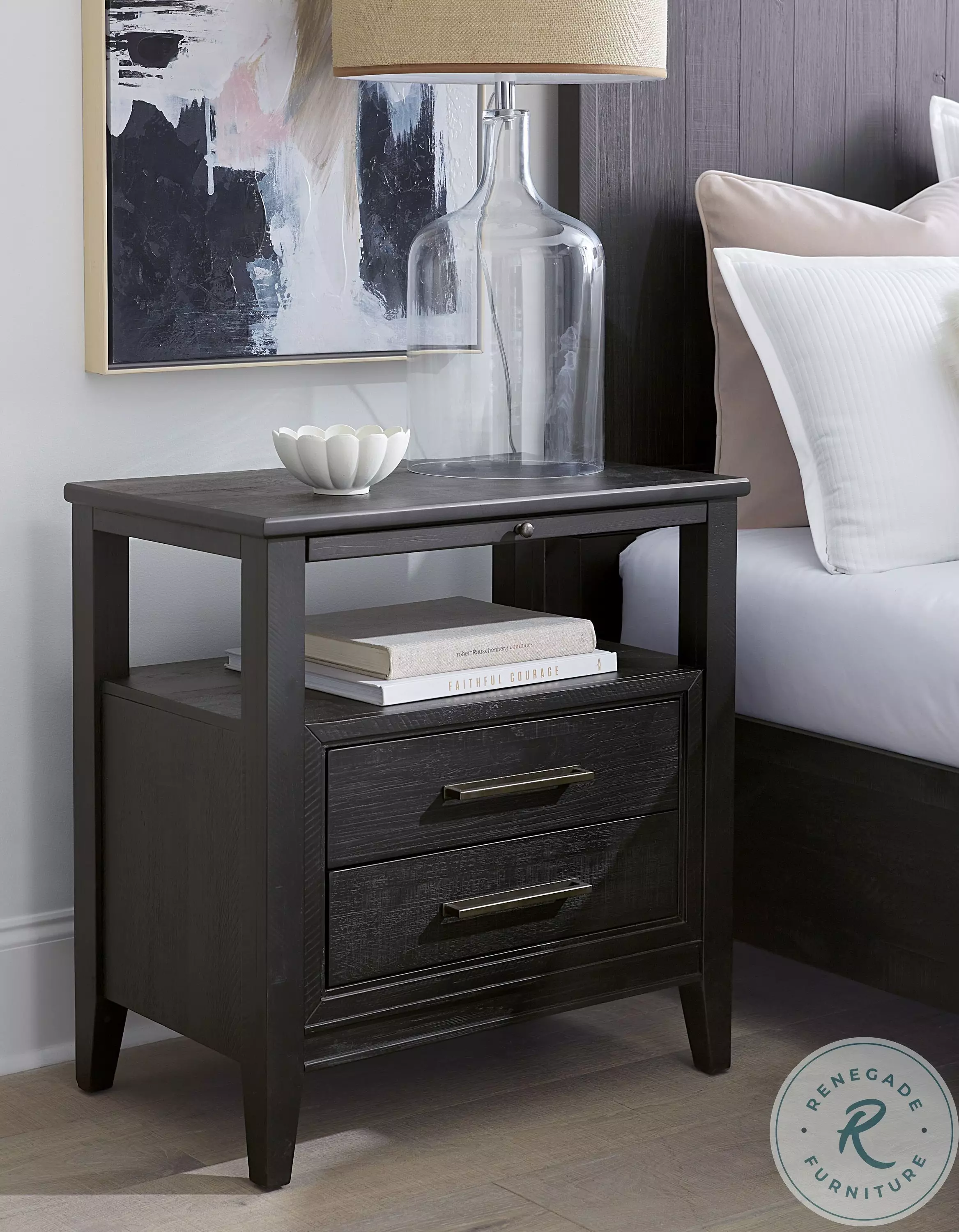Podmini 黒 Camden Domino 2 Drawer Nightstand From Home Gallery Stores | Home