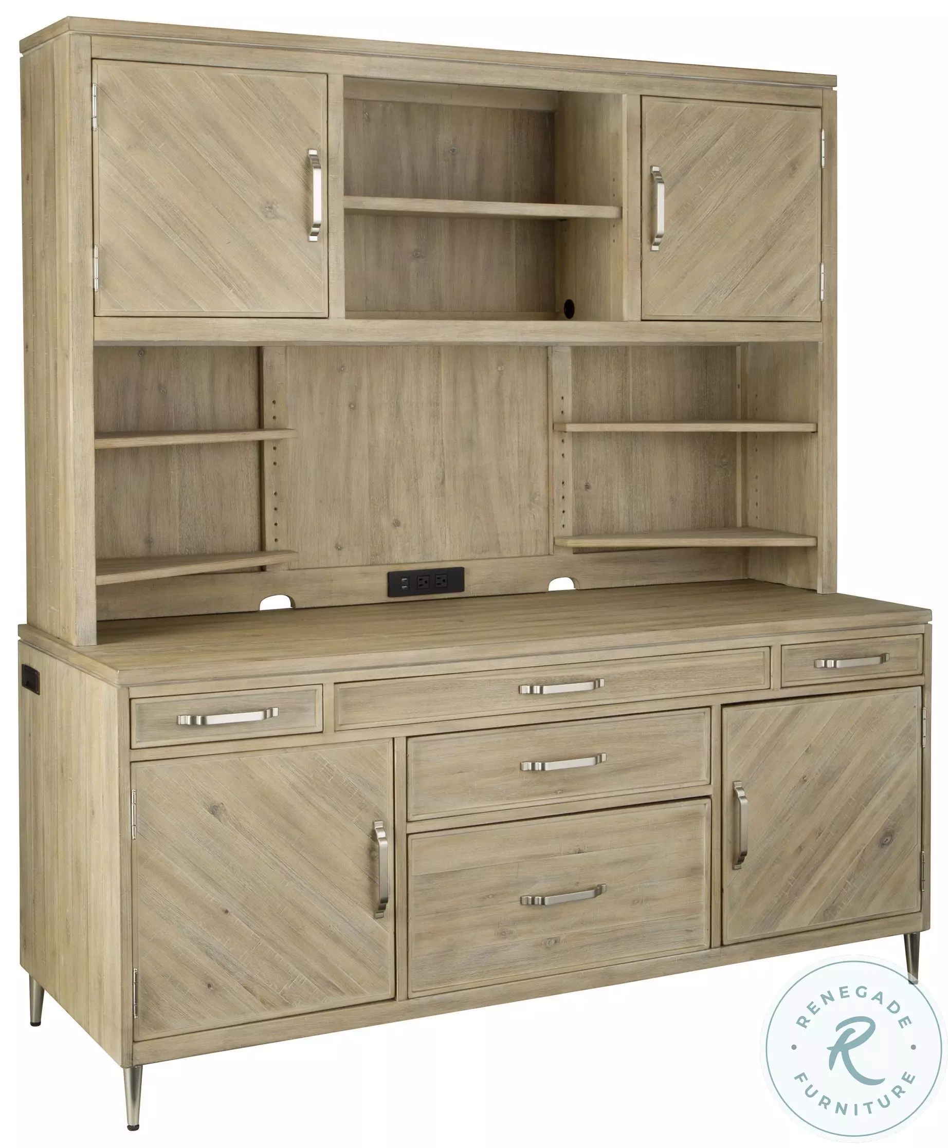 Maddox Biscotti Credenza Desk with Hutch From Home Gallery Stores