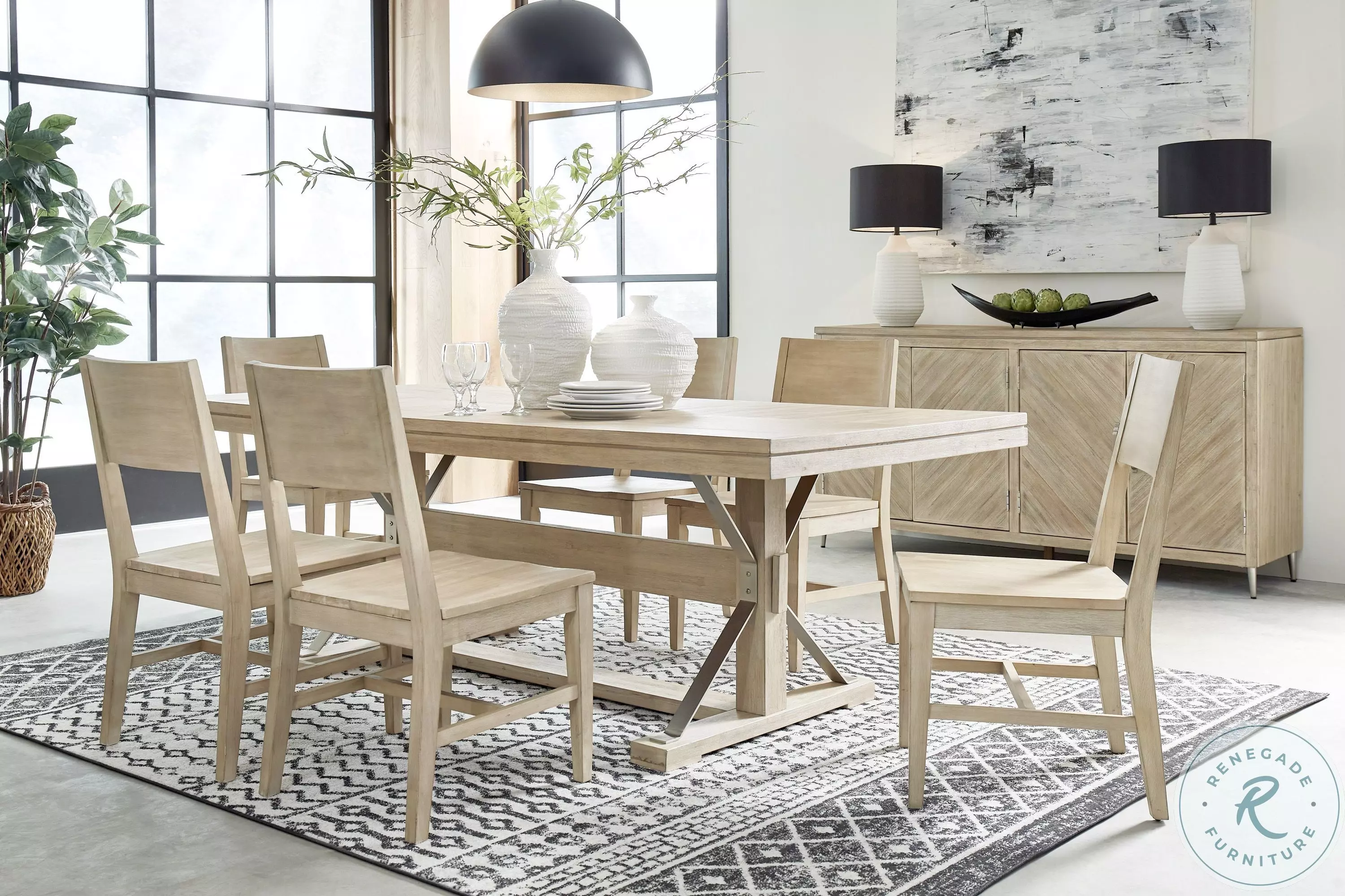 Maddox Biscotti Trestle Dining Room Set from Aspen Home | Coleman