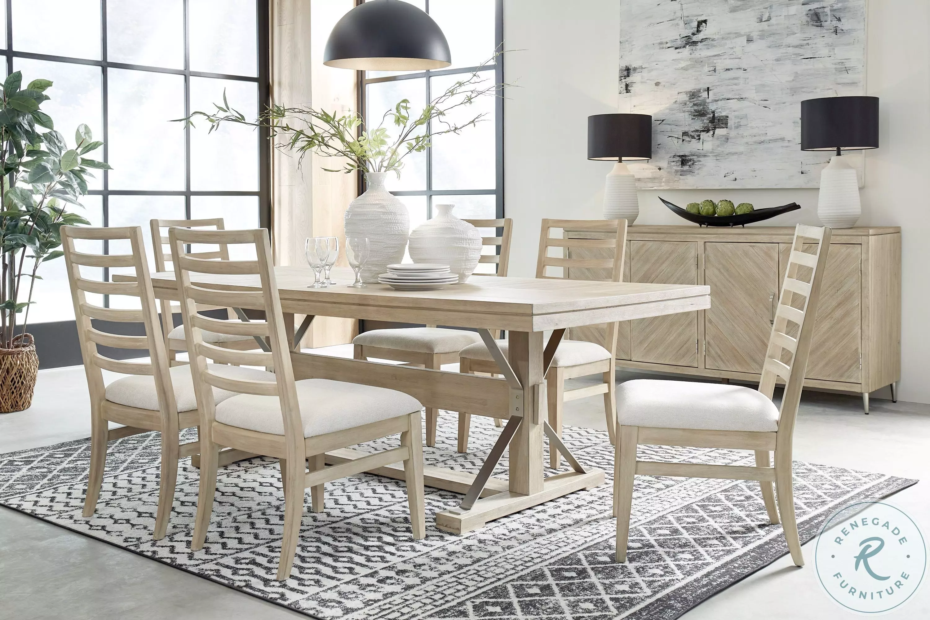 Maddox Biscotti Trestle Dining Room Set from Aspen Home | Coleman