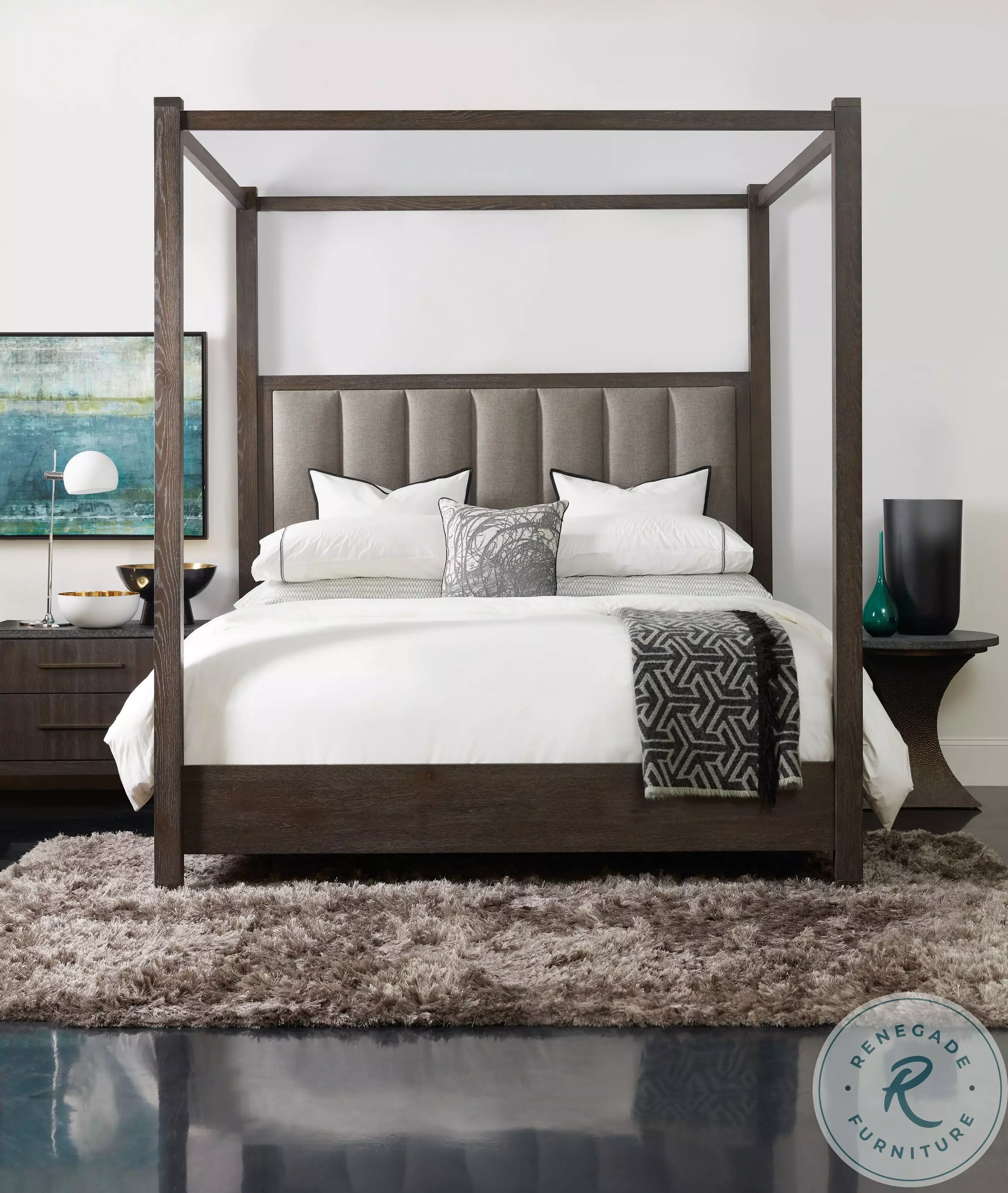 Miramar Aventura Dark Wood Jackson King Canopy Bed from Hooker