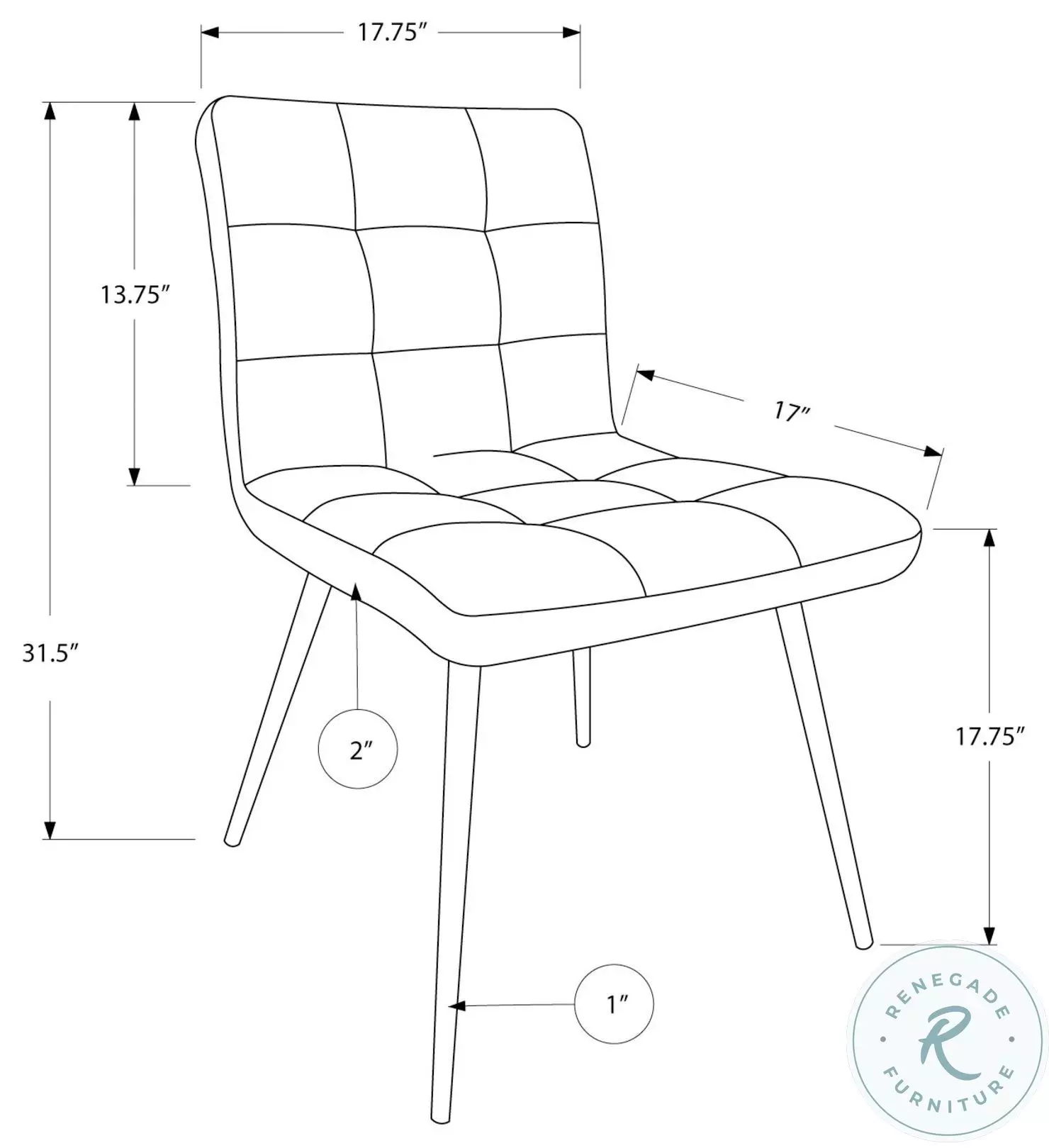 White Chrome Metal 32" Dining Chair Set of 2