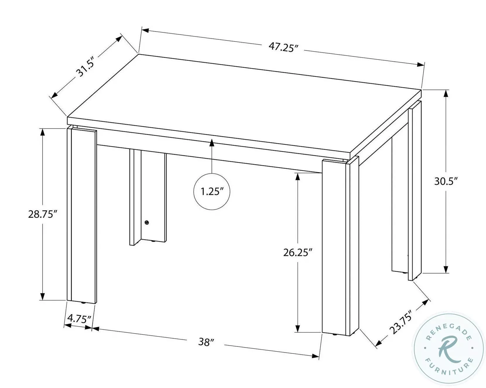 1166 Black Dining Table