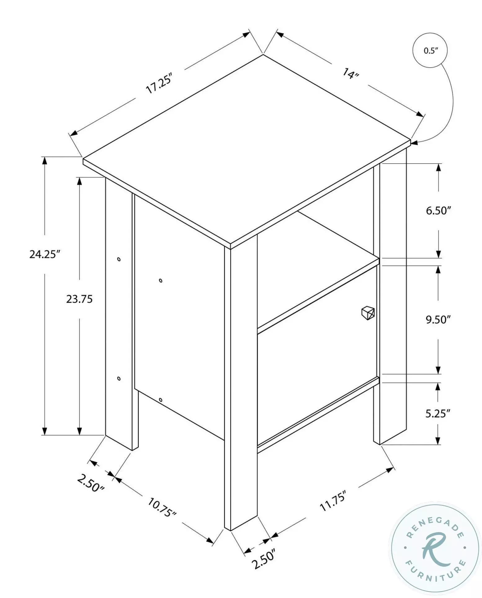 2134 Black And Grey Accent Table