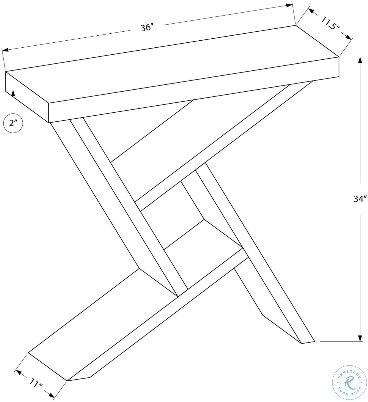 White 36" Console Table