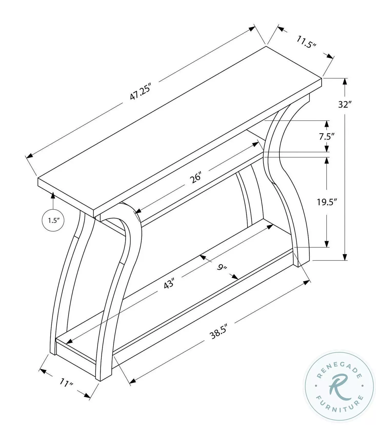 2438 White Accent Table