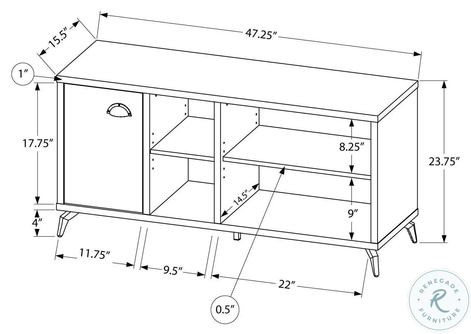 2840 White And Grey 48" TV Stand