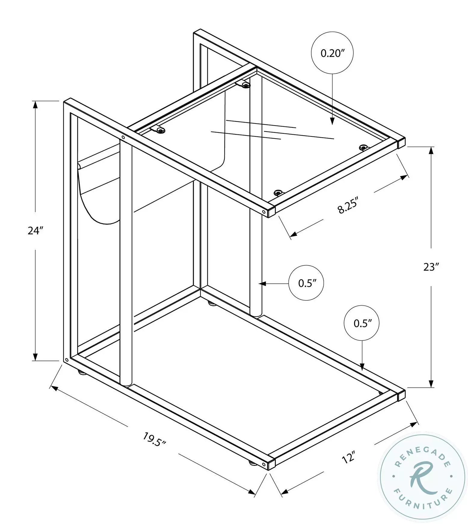 3067 White Metal Accent Table