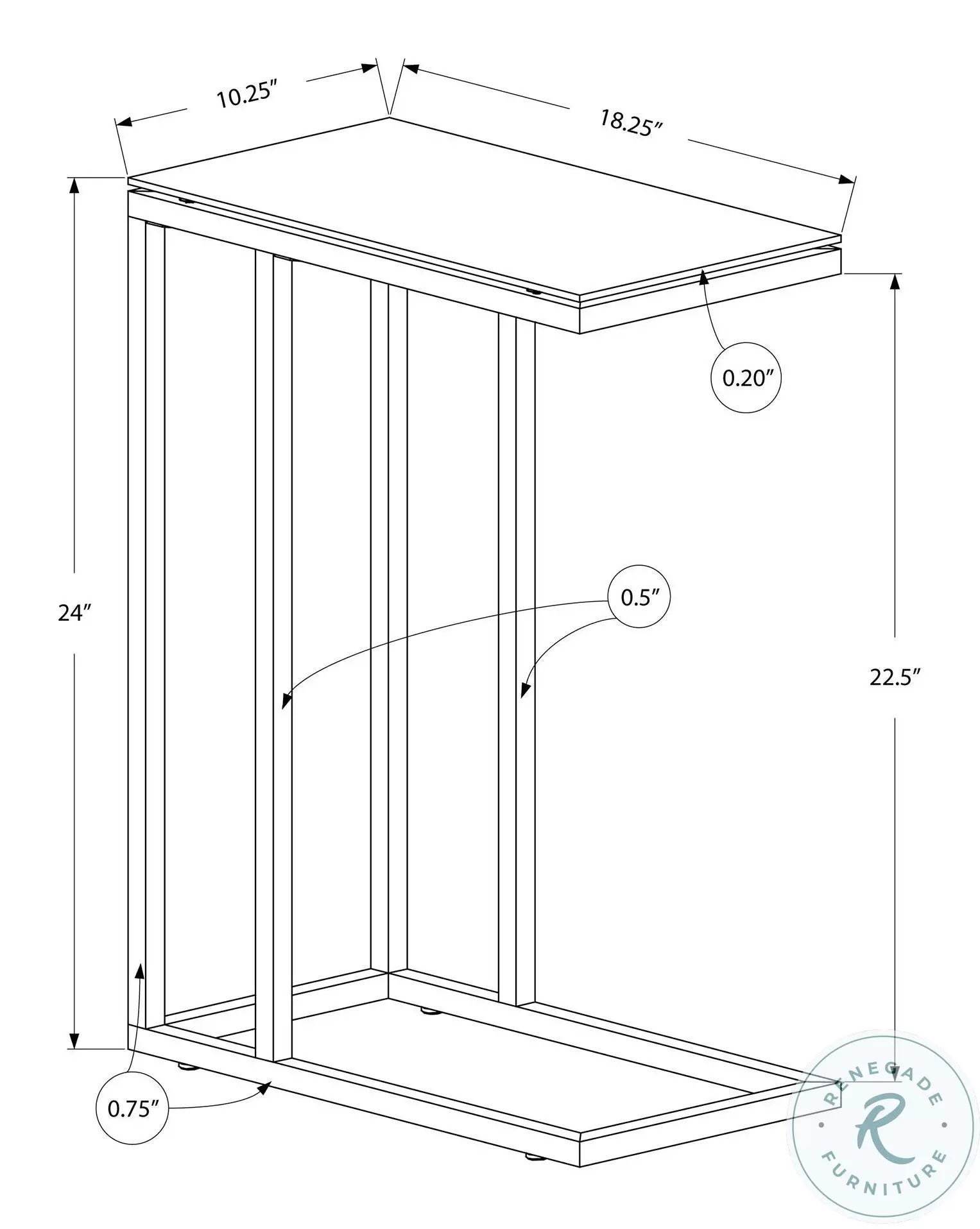 3087 Black Tempered Glass Accent Table