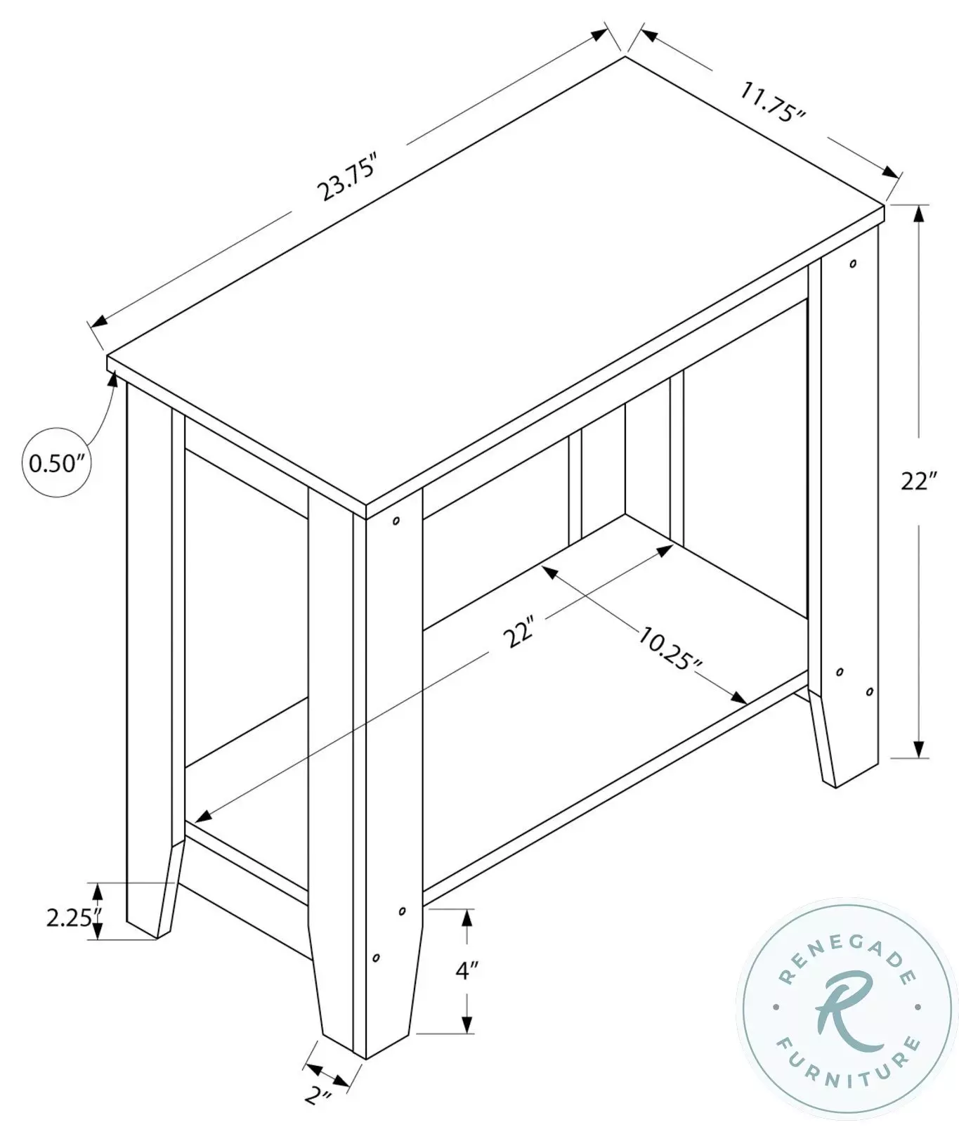 Dark Taupe Reclaimed-Look Accent Side Table