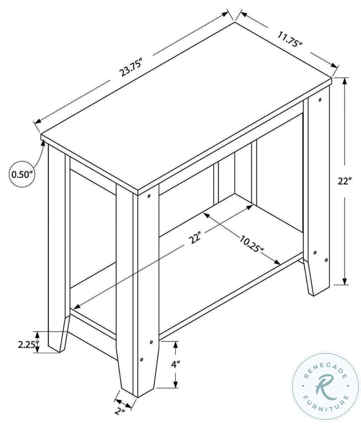 3380 Industrial Gray 28" Accent Table