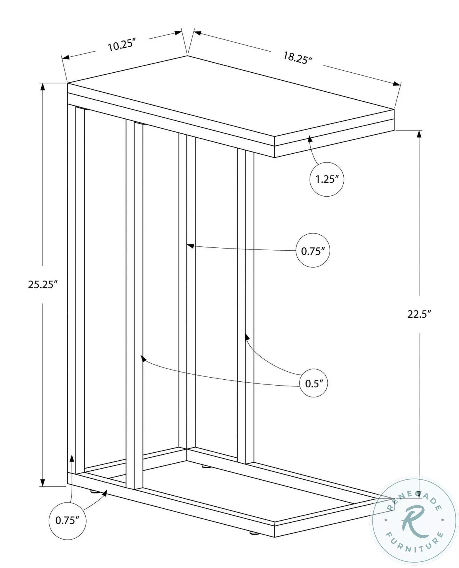 3404 Grey And Black Accent Table