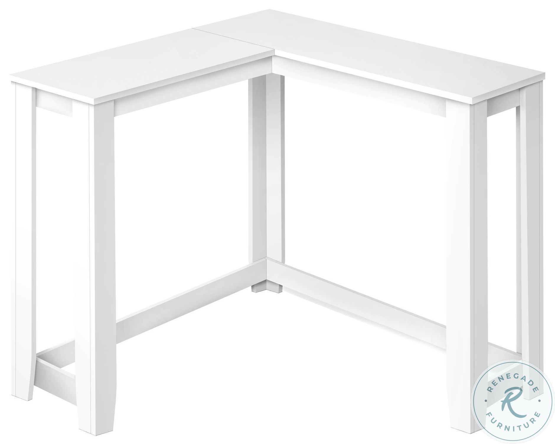 3656 White 36" Corner Sofa Table From Monarch Coleman Furniture