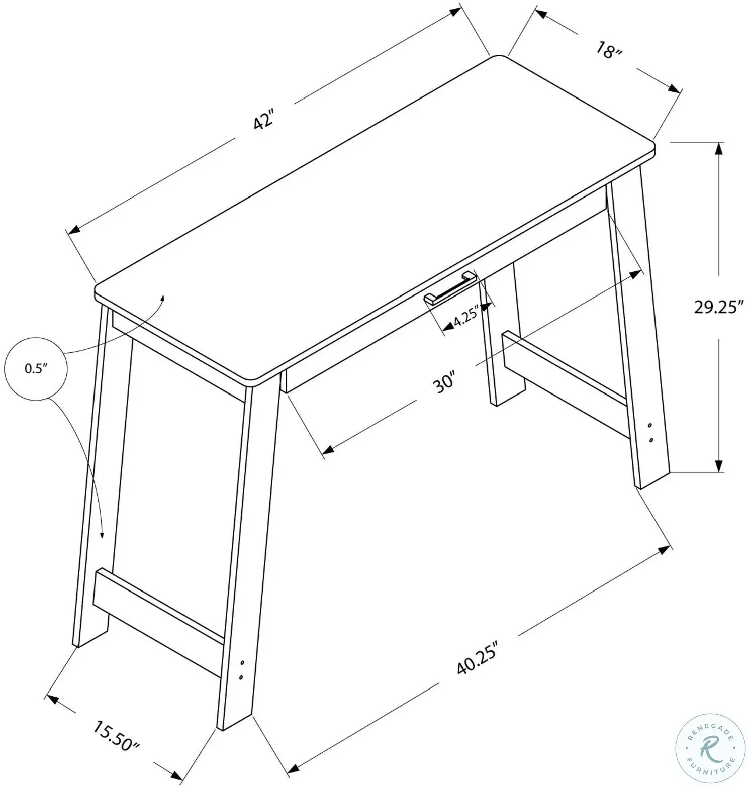 42" Gray Computer Desk