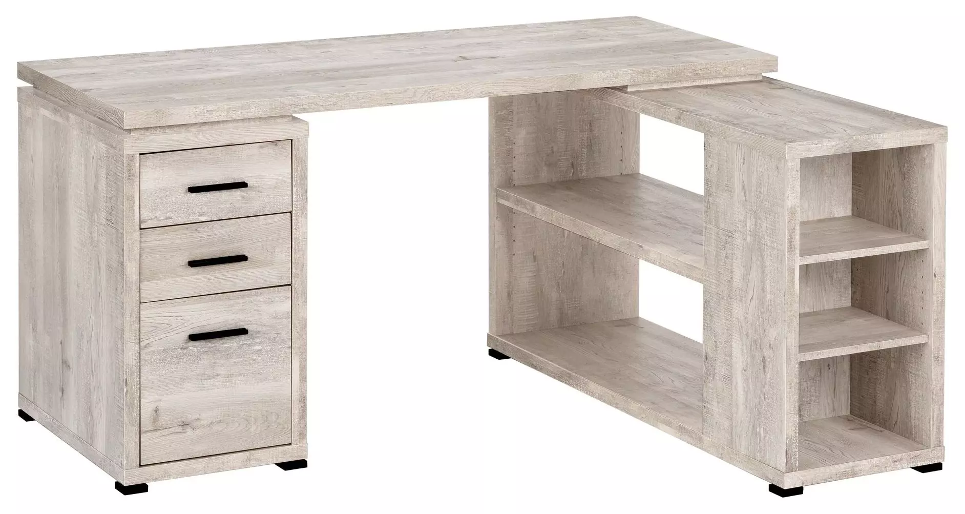 7422 Taupe L Shaped Computer Desk