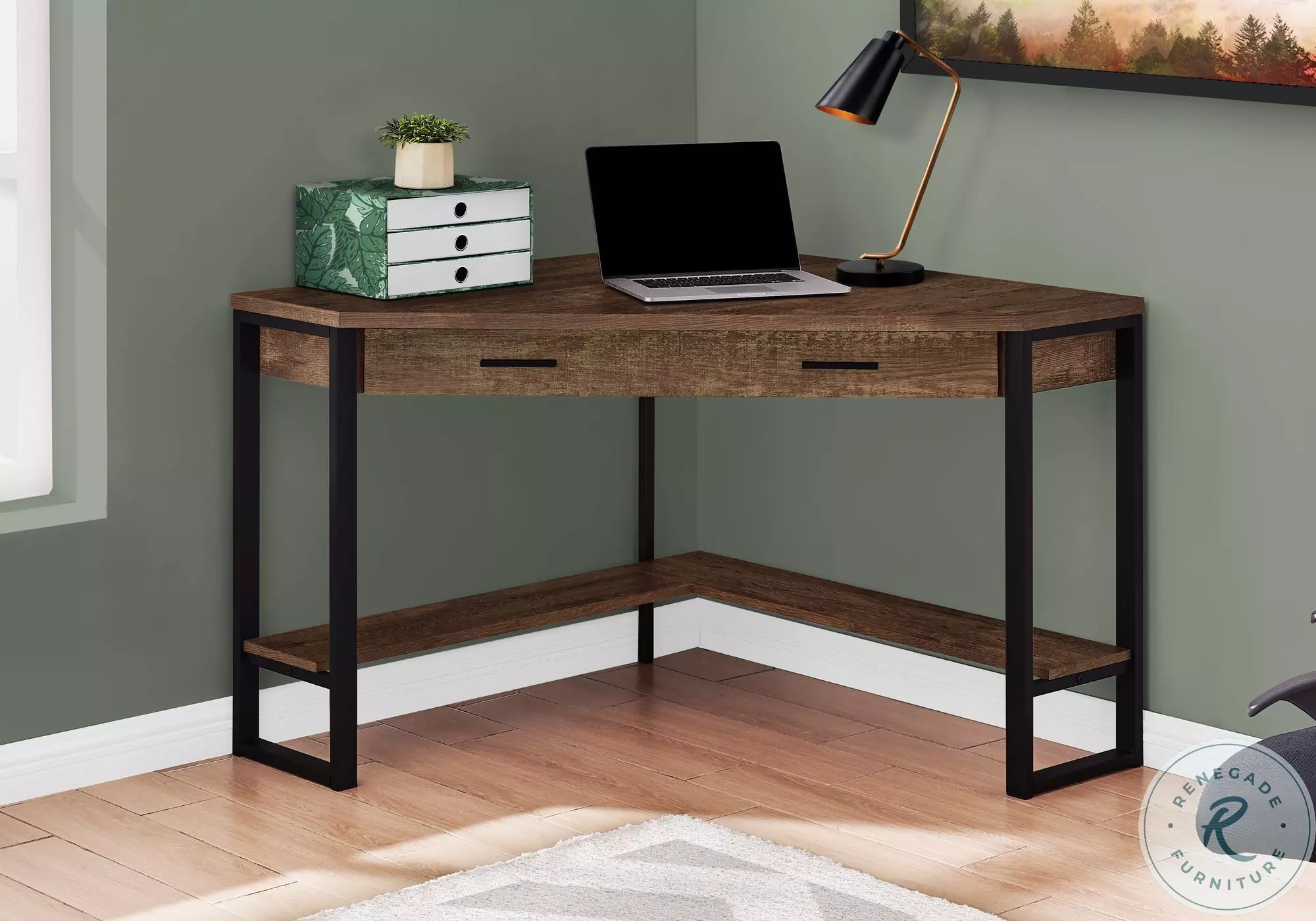 7504 Brown Corner Computer Desk From Home Gallery Stores | Home