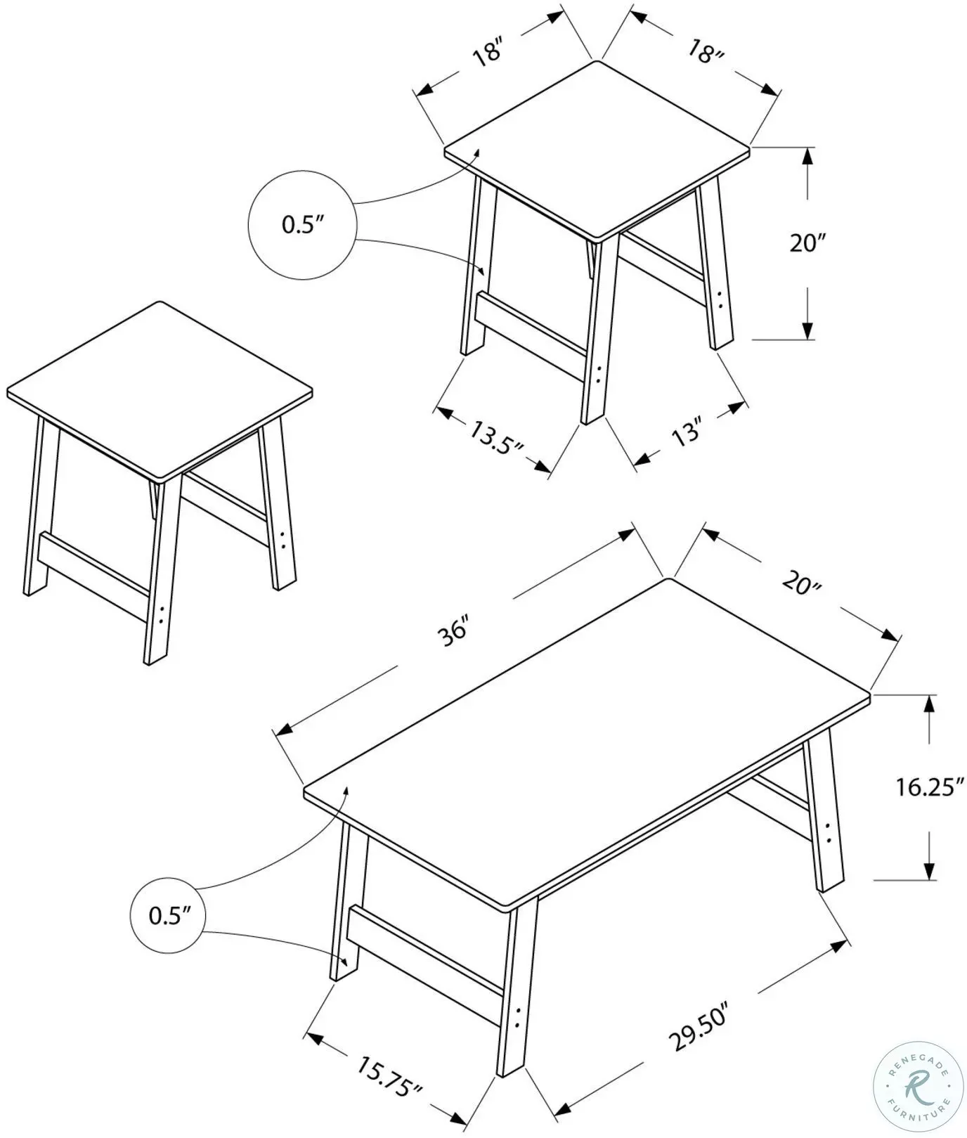 Gray 3 Piece Occasional Table Set