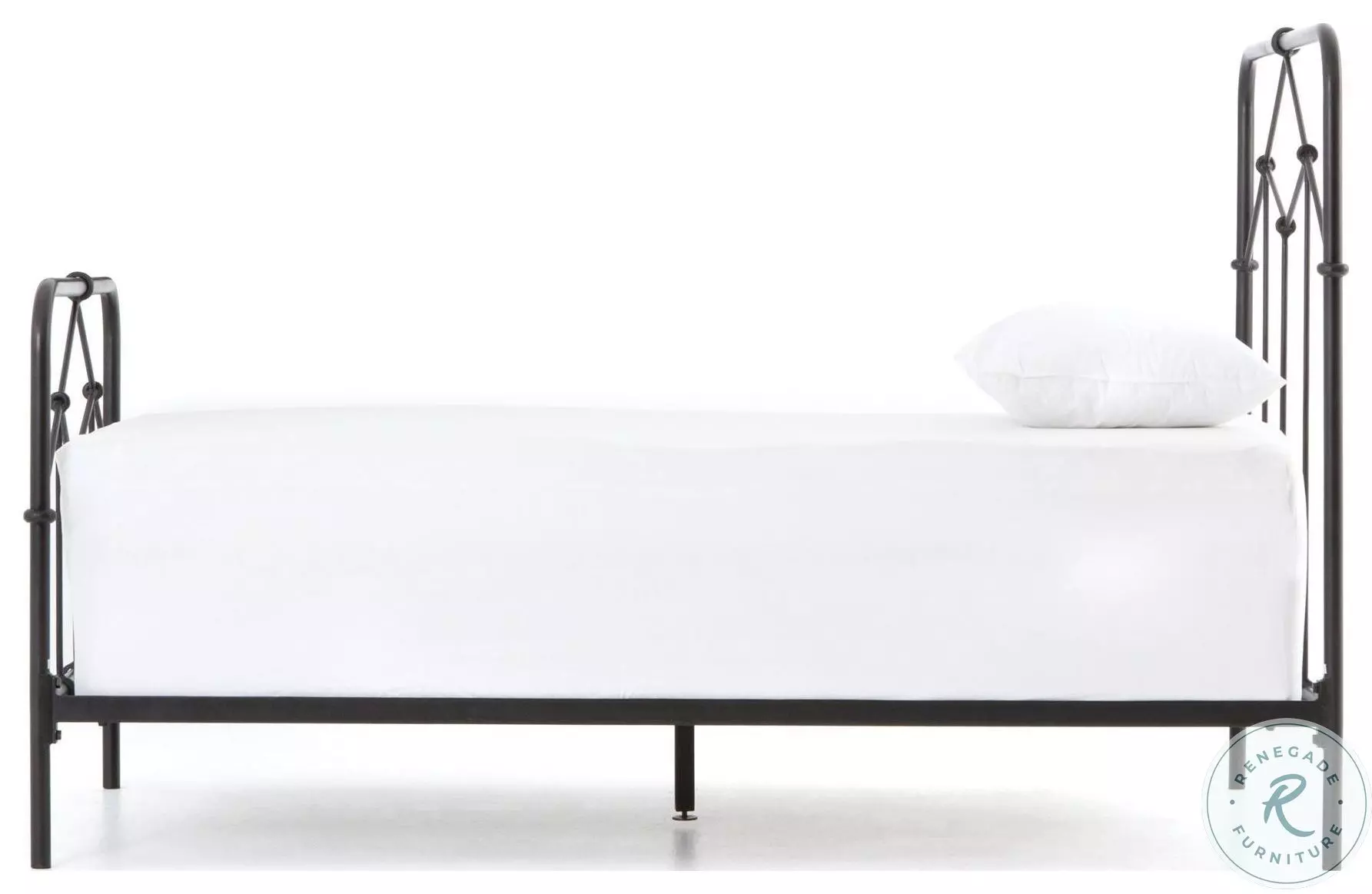 Casey Sandblasted Vintage Black Twin Metal Bed from Four Hands