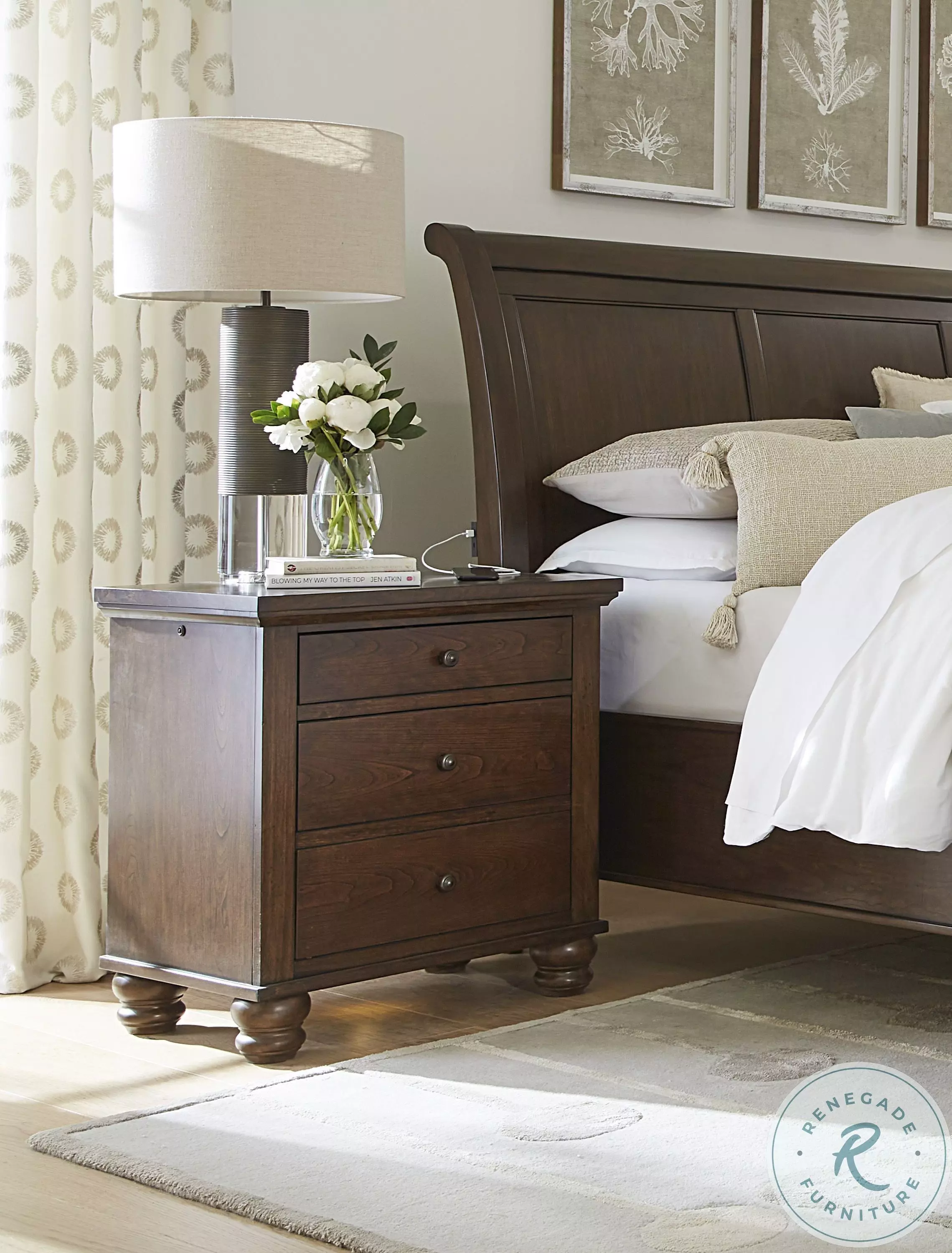 Cambridge Classic Cherry 3 Drawer Nightstand From Aspen Home