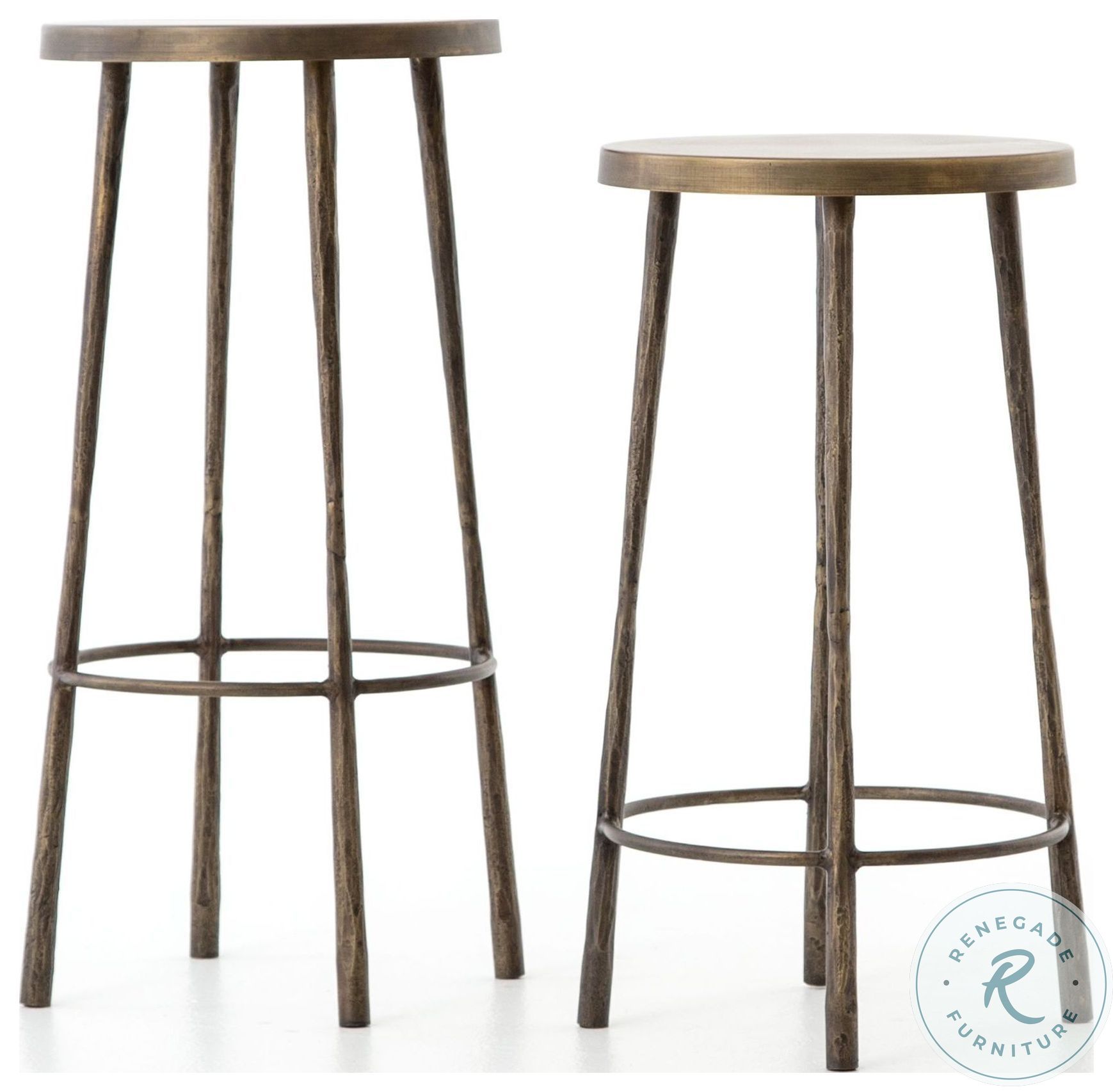 Westwood Antique Brass Bar Stool from Four Hands Coleman Furniture