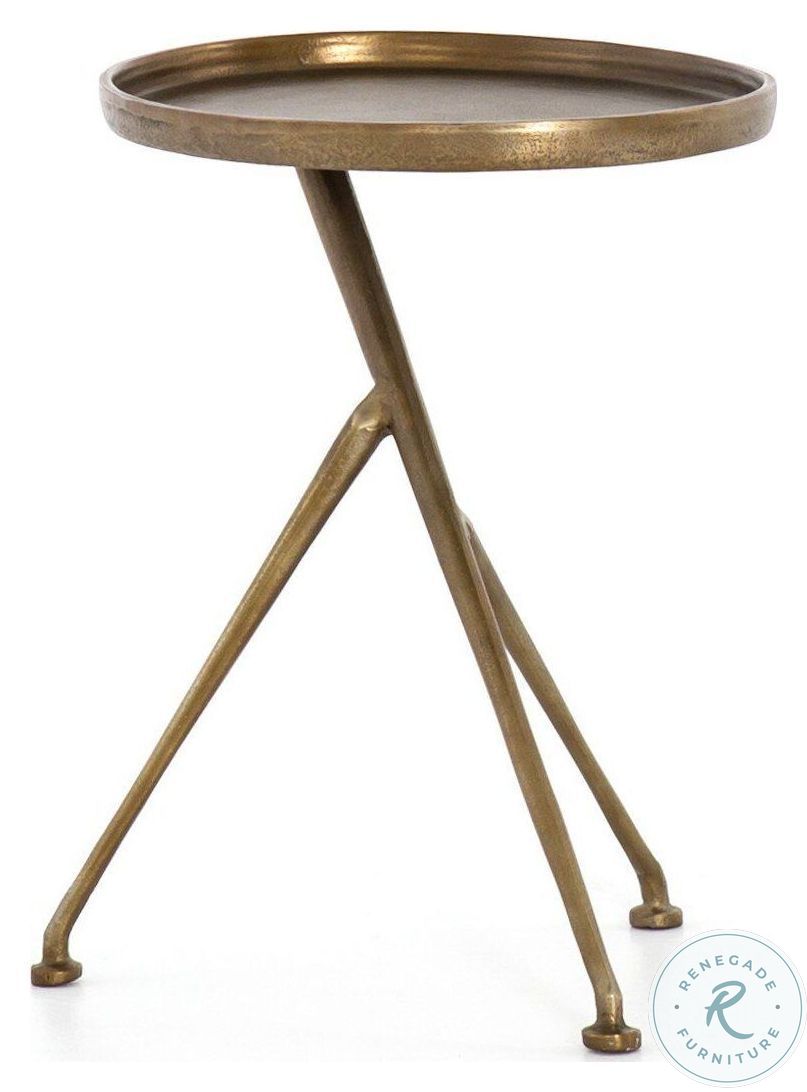 Schmidt Raw Antique Brass Accent Table from Four Hands | Coleman