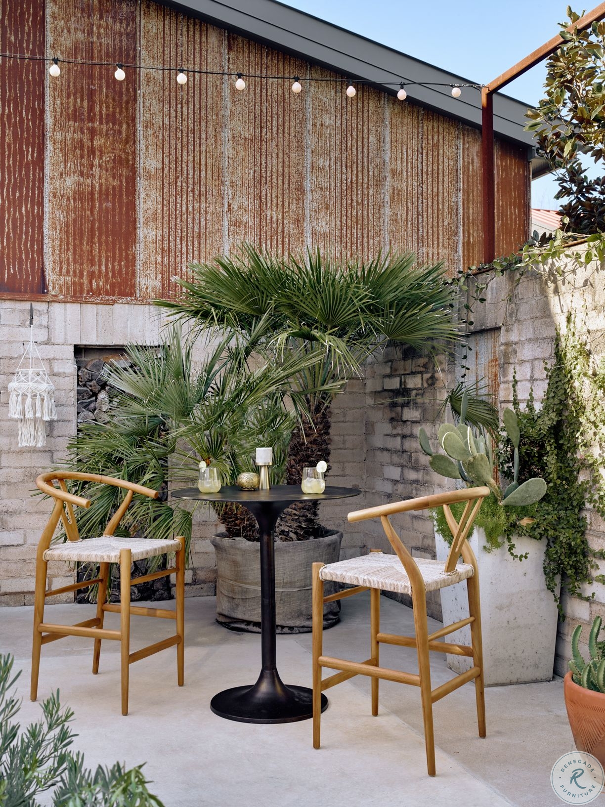 balcony height patio bistro sets on Element Aged Brass Fannin Bistro Counter Height Dining Room Set From Fourhands Coleman Furniture