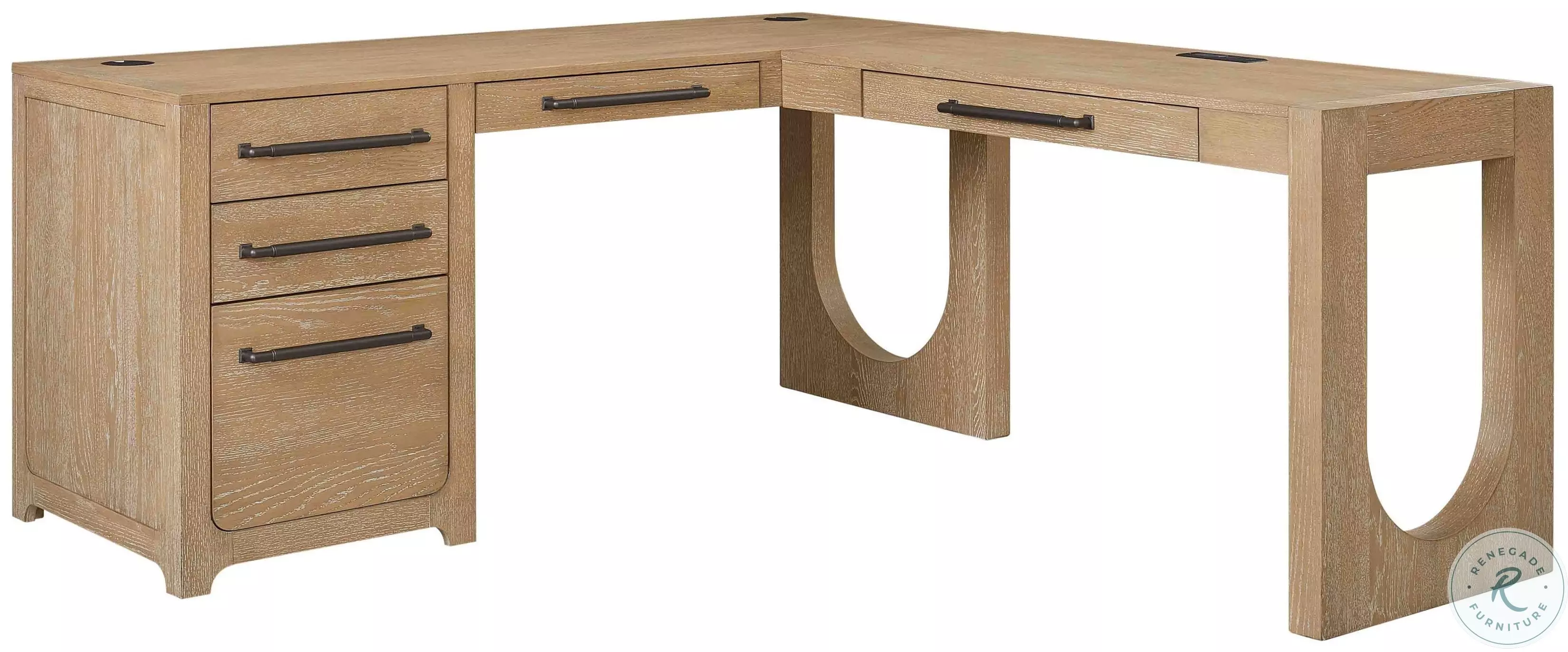 Canyon Drive Light Brown L Shape Desk With Open Return From Martin