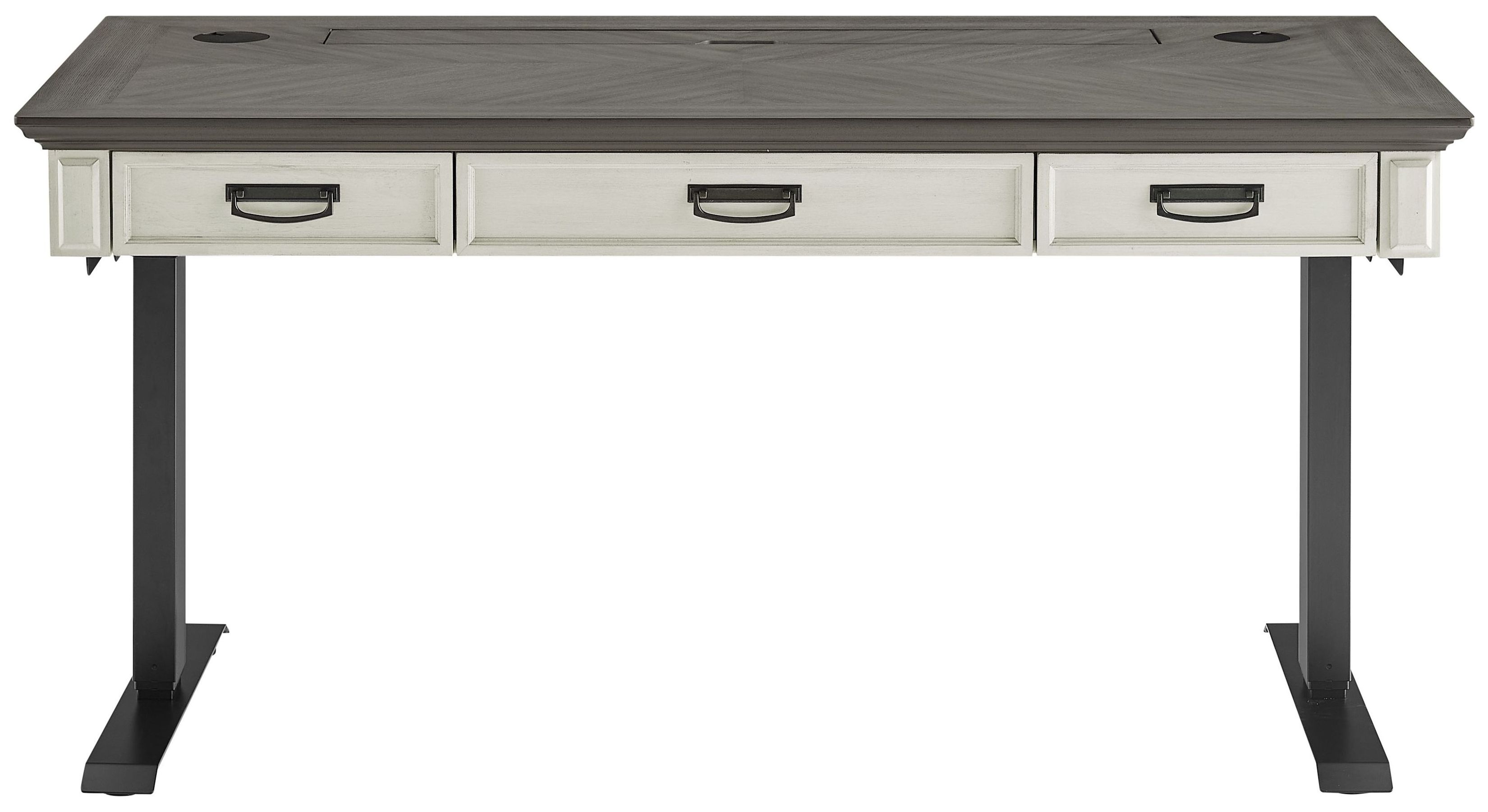 Hartford Antique White And Gray Electric Sit/Stand Desk from