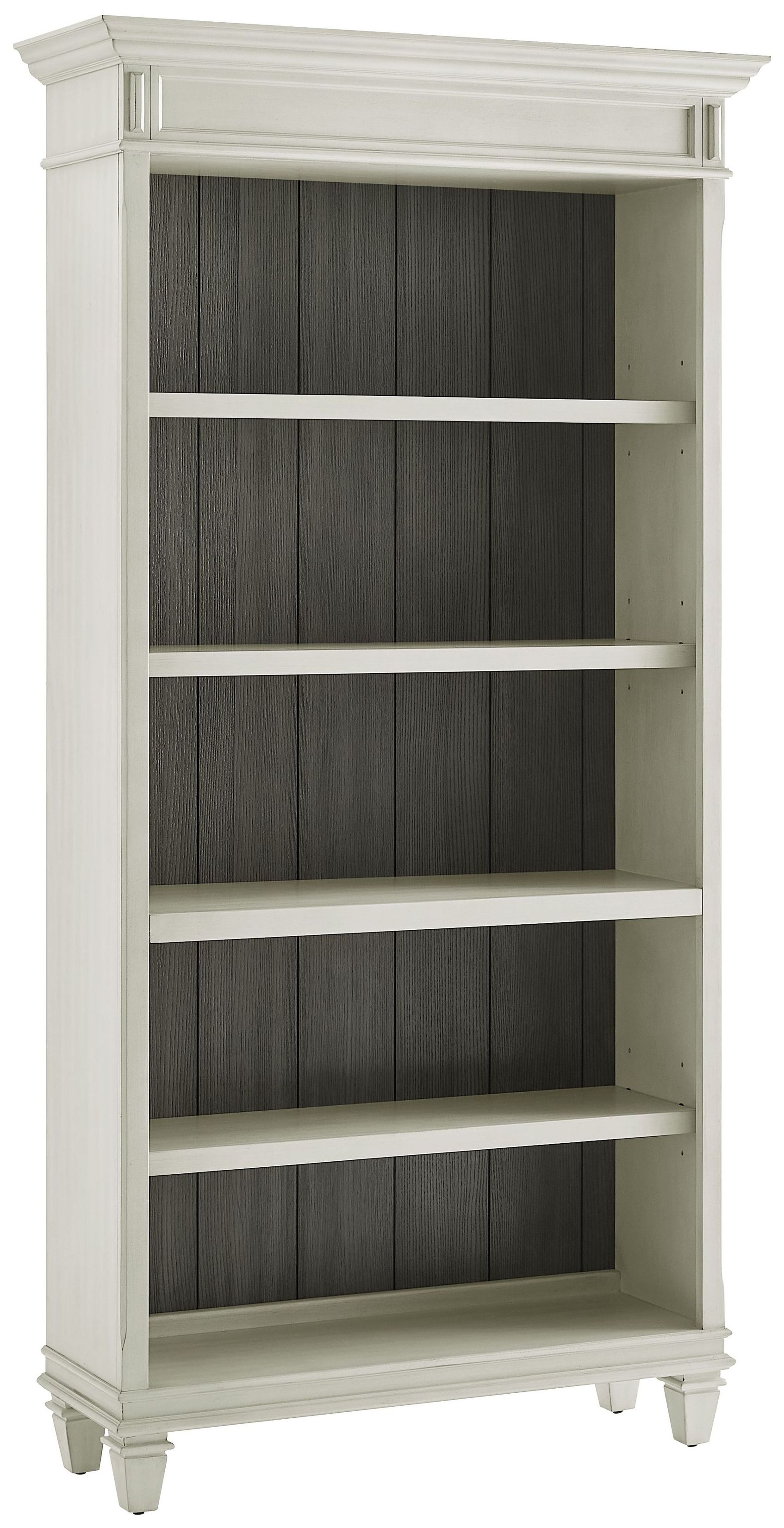 Hartford Antique White And Gray Pedestal Home Office Set from