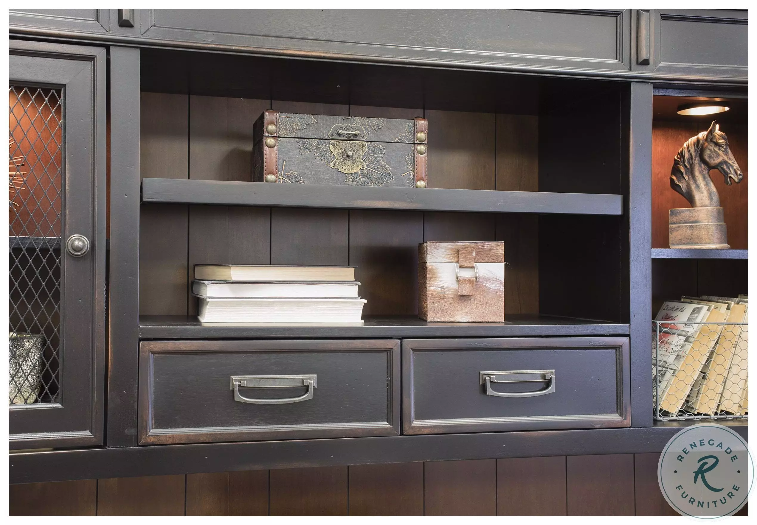 Hartford Distressed Black Home Office Set From Home Gallery Stores