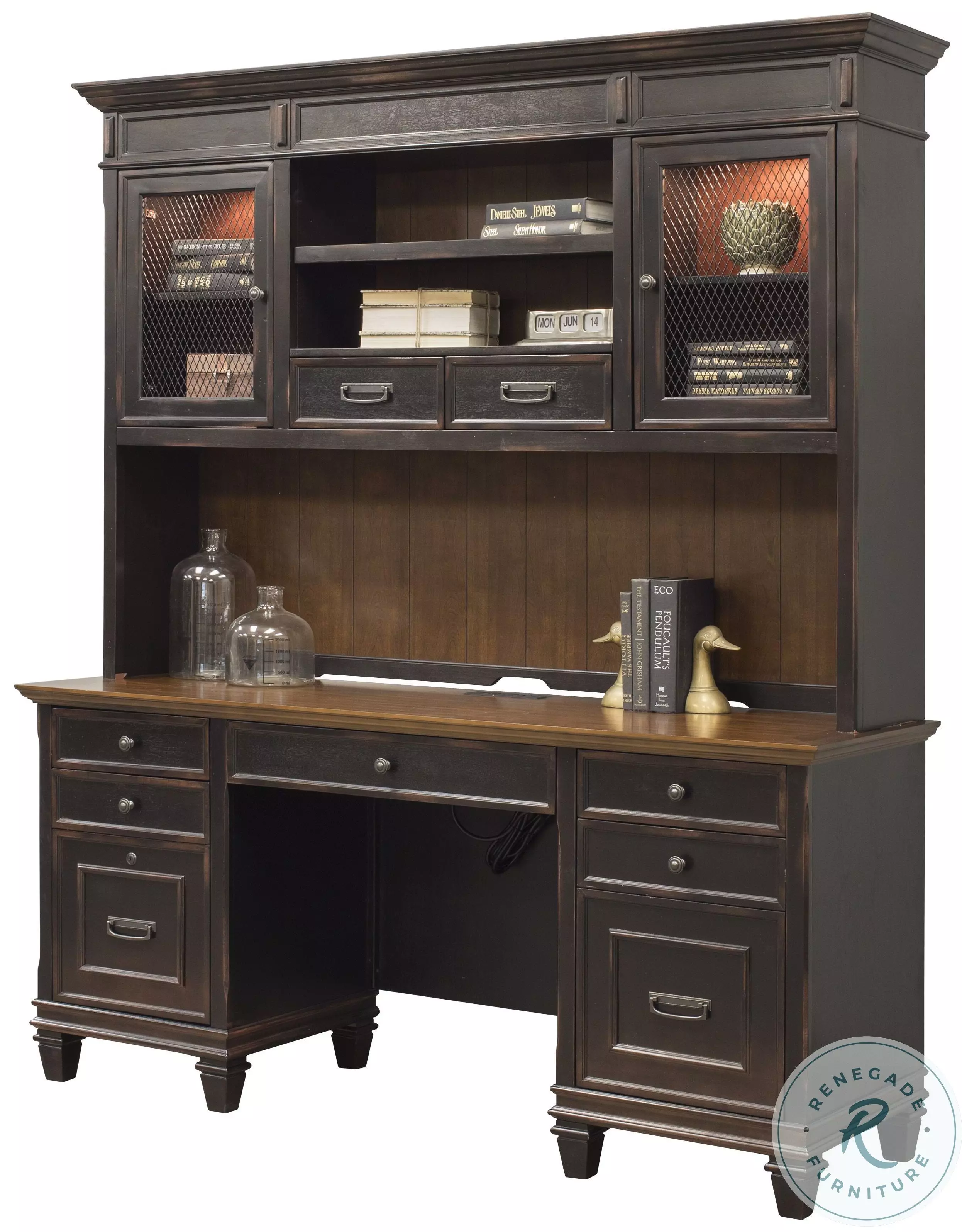 Hartford Distressed Black Home Office Set From Home Gallery Stores