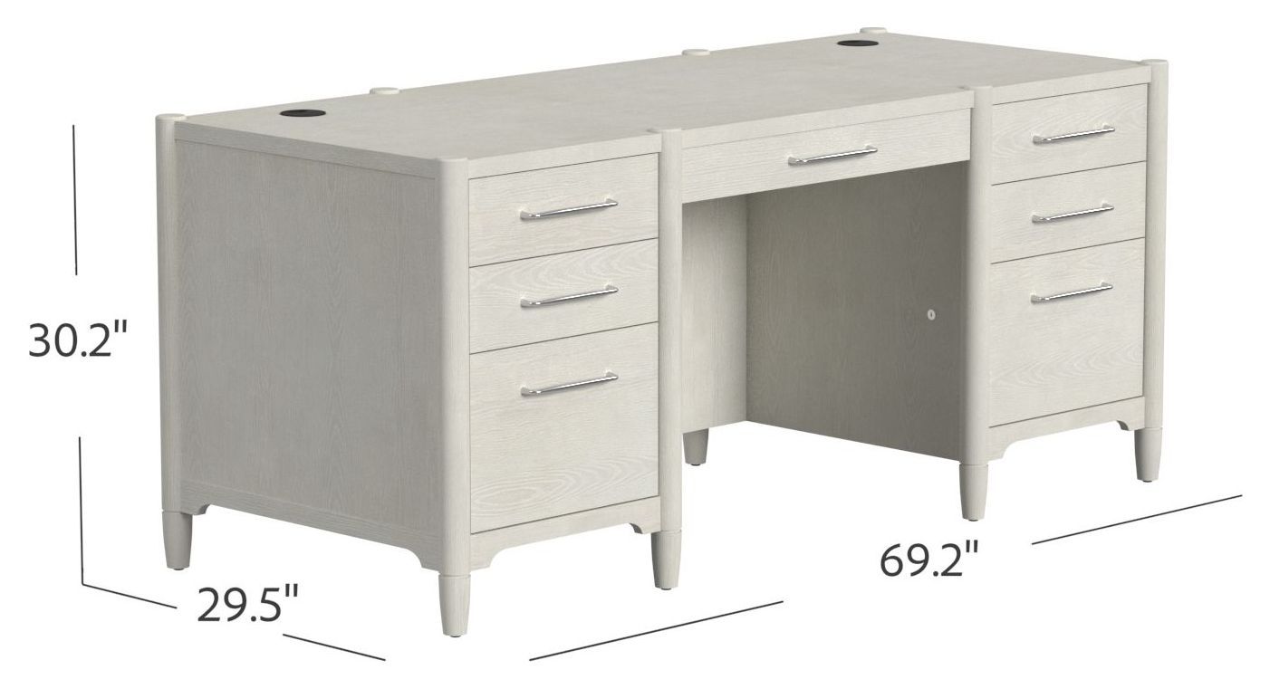 Towne White Double Pedestal Executive Desk