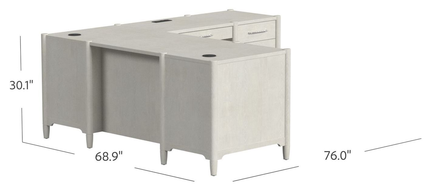 Towne White Double Pedestal L-Desk