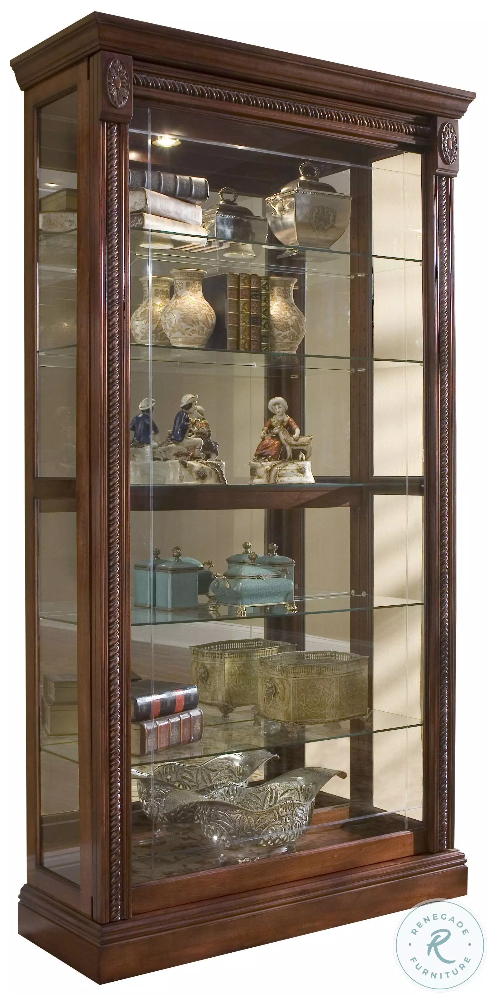 Medallion Cherry Two Way Sliding Door Curio from Pulaski (20485