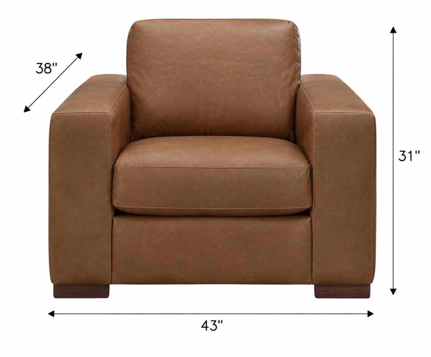 Inglewood Vintage Brown Derby Leather Upholstered Accent Chair