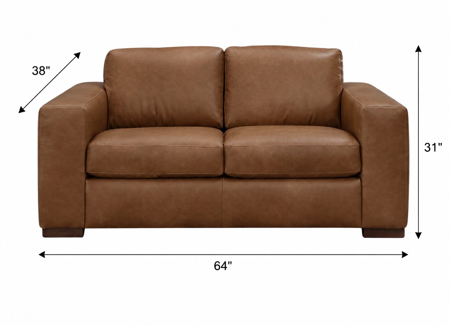 Inglewood Vintage Brown Derby Leather 64" Loveseat