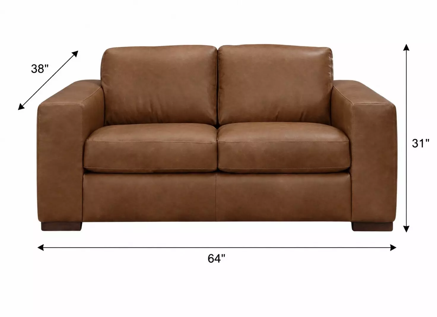 Inglewood Vintage Brown Derby Leather 64" Loveseat