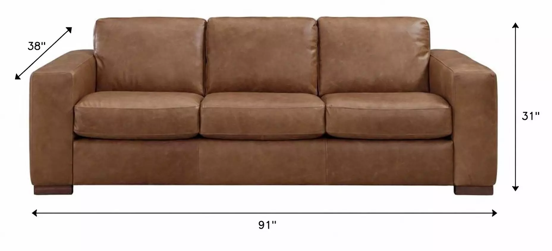 Inglewood Vintage Brown Derby Leather 91" Queen Sleeper Sofa