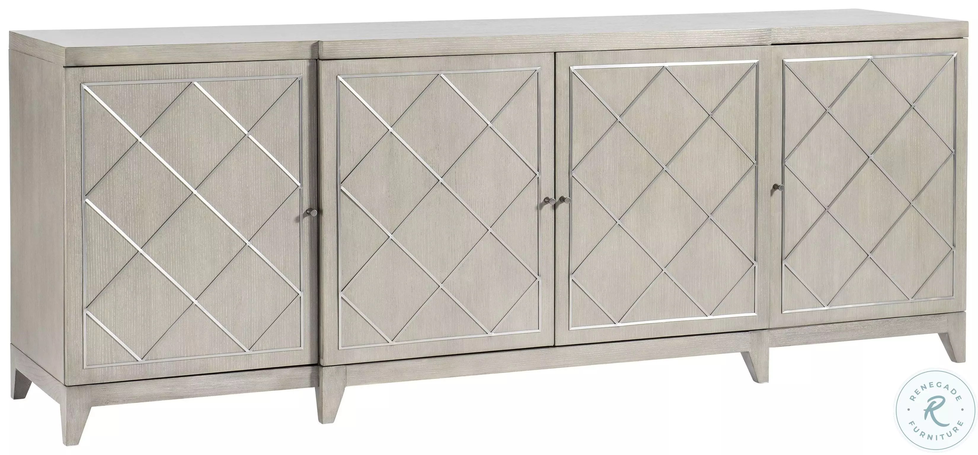 Cornelia Nebbia And Brushed Stainless Steel Entertainment Credenza
