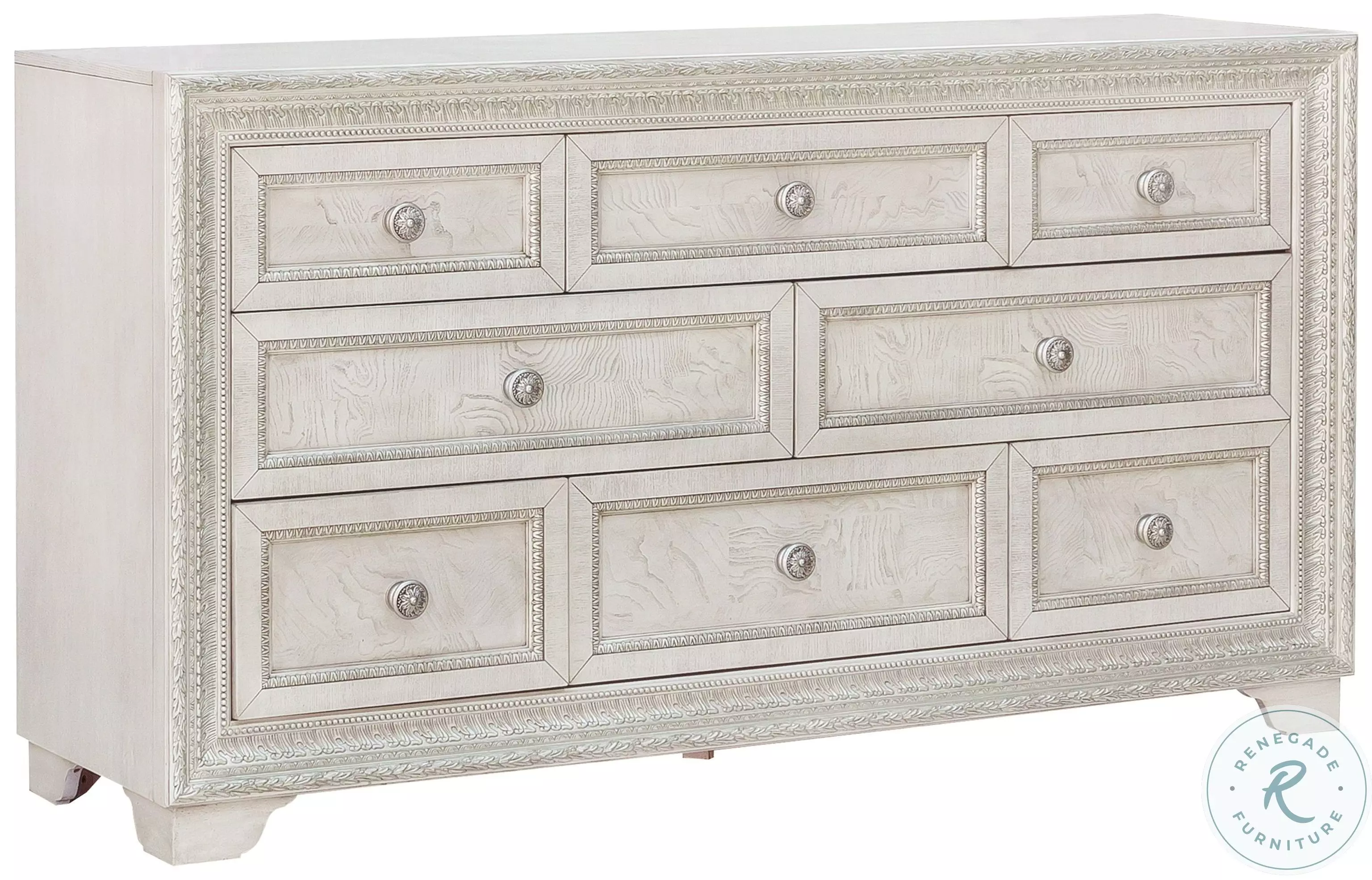 Luciana Semi Transparent Creamy White 8 Drawer Dresser From