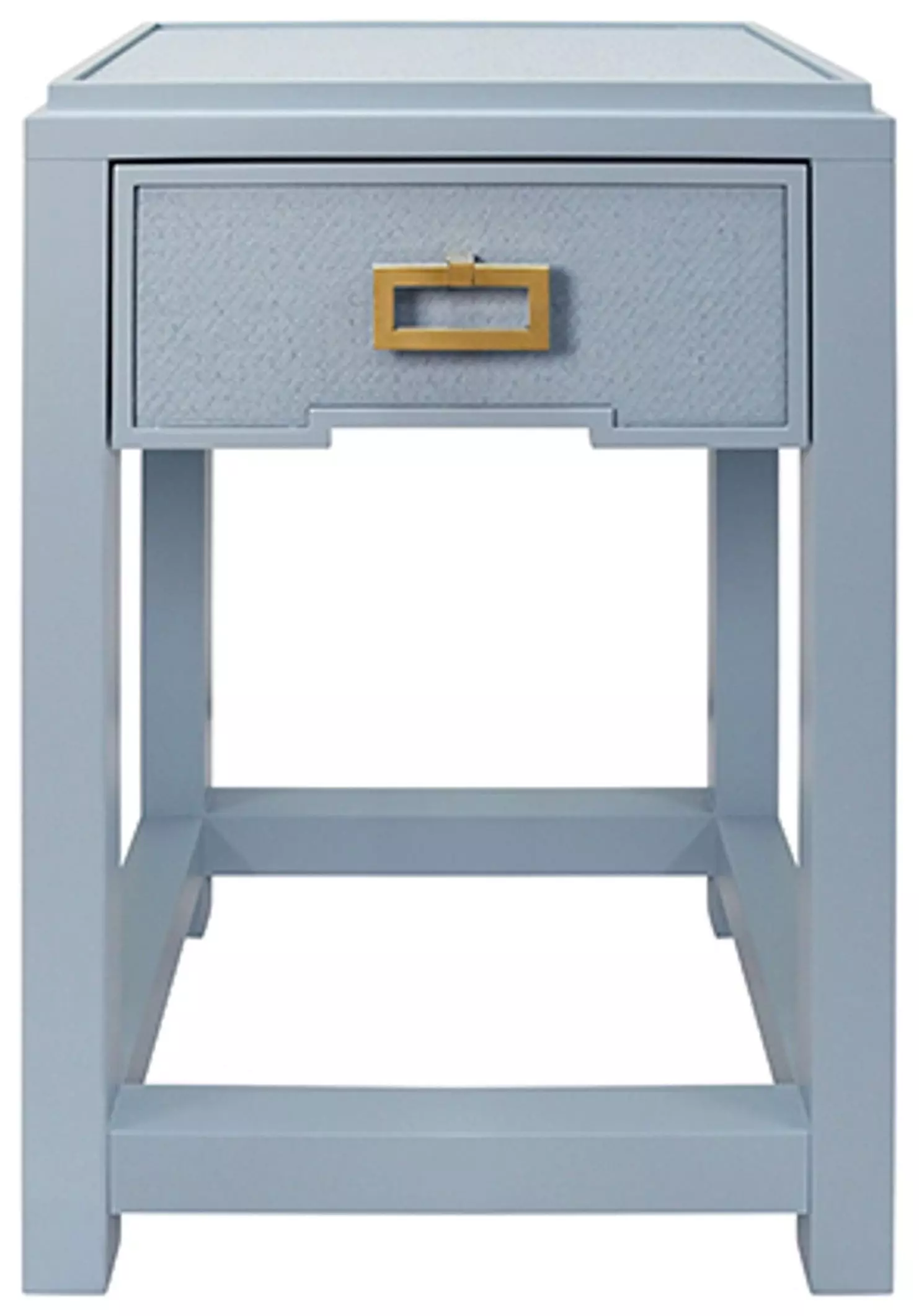 Jean Light Blue Painted Grasscloth Soft Close 1 Drawer Side Table Grasscloth Drawer Fronts