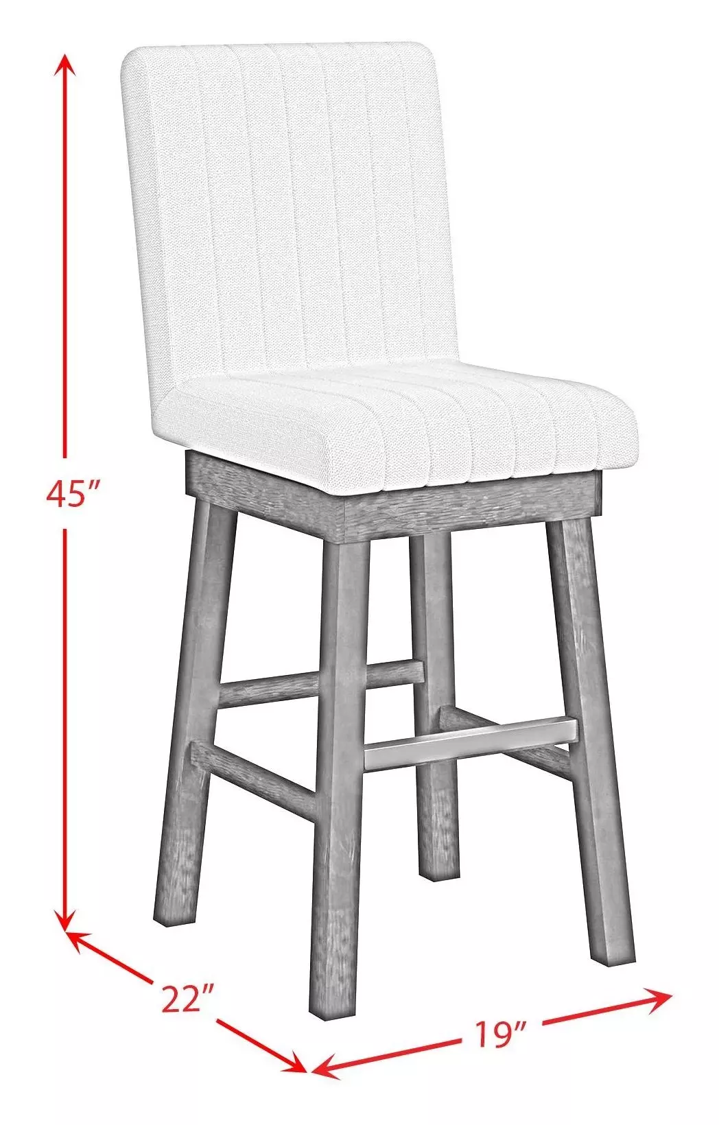 Rizzo Beige Upholstered Swivel Bar Stool Set of 2