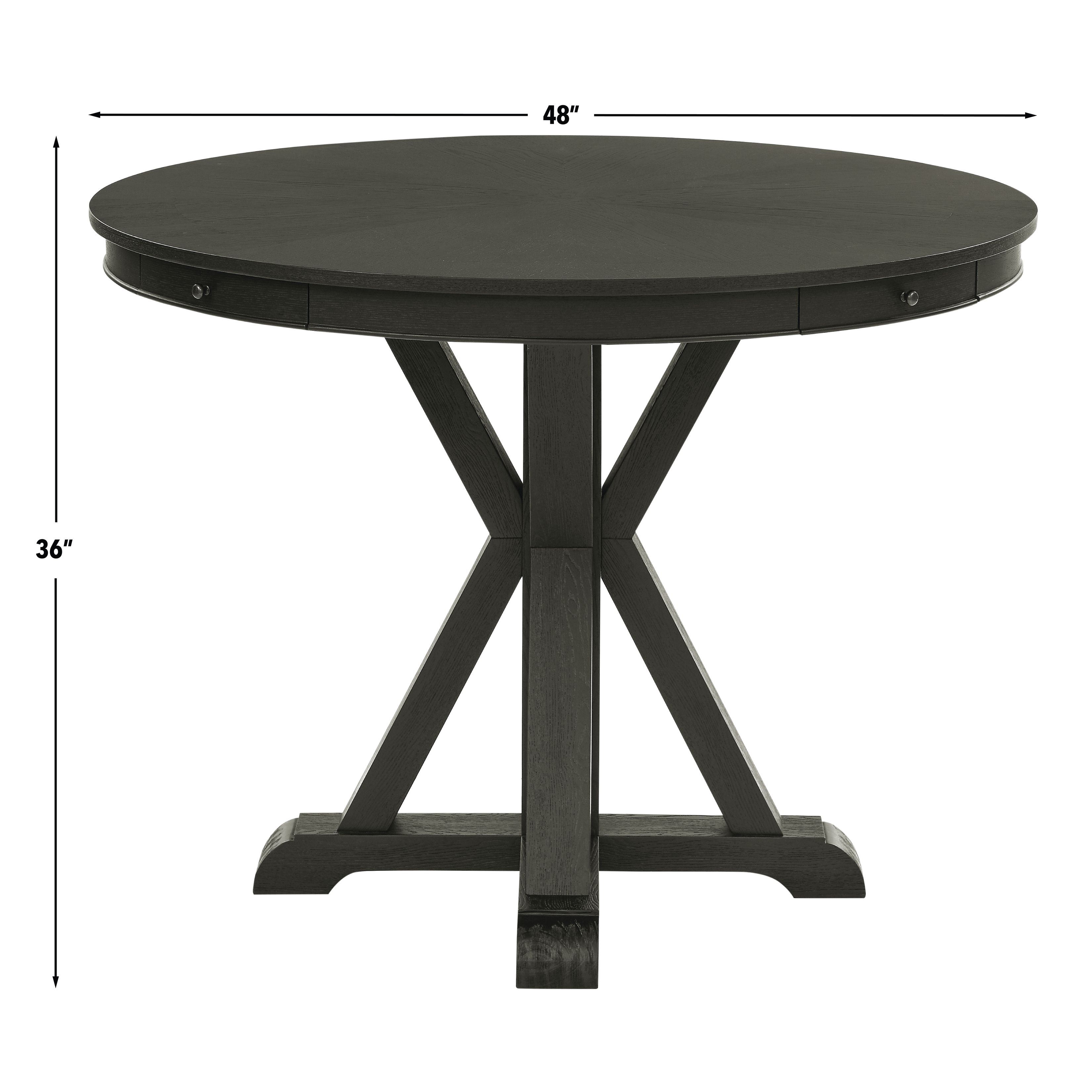 Rylie Black 48" Round Counter Height Table